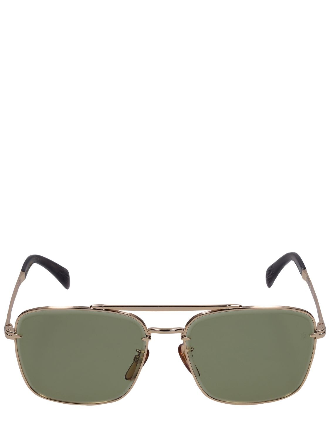 Db Eyewear By David Beckham Db Squared Pilot Metal Sunglasses In Gold,green