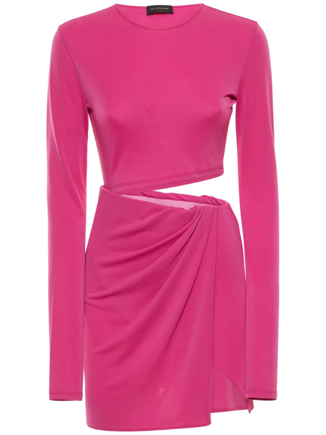 The Andamane Gia Cut Out Stretch Jersey Mini Dress In Pink