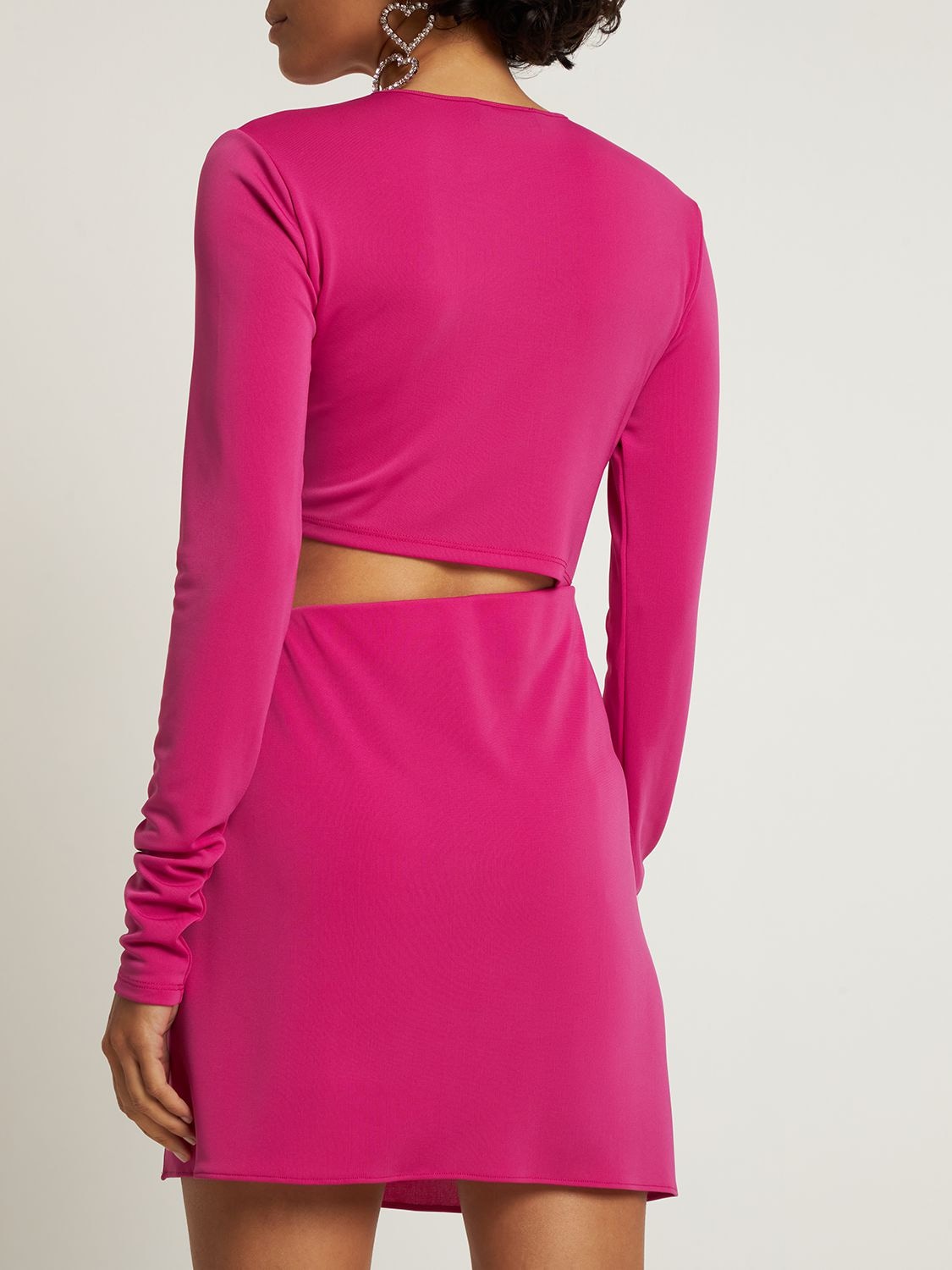Shop The Andamane Gia Cutout Stretch Jersey Mini Dress In Pink
