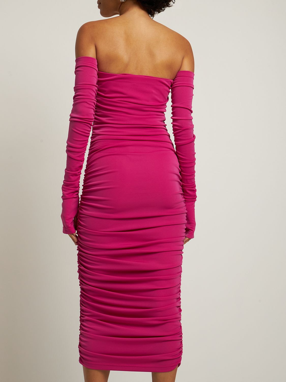 Shop The Andamane Linda Stretch Jersey Midi Dress In Pink