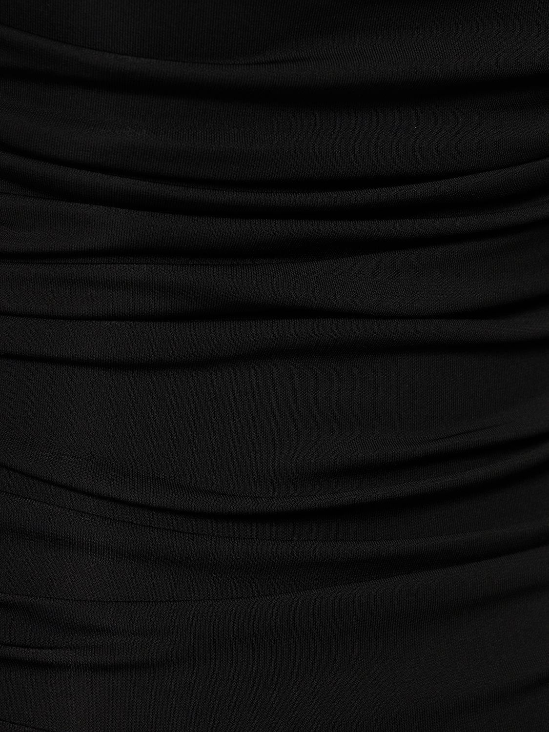 Shop The Andamane Linda Stretch Viscose Jersey Mini Dress In Black