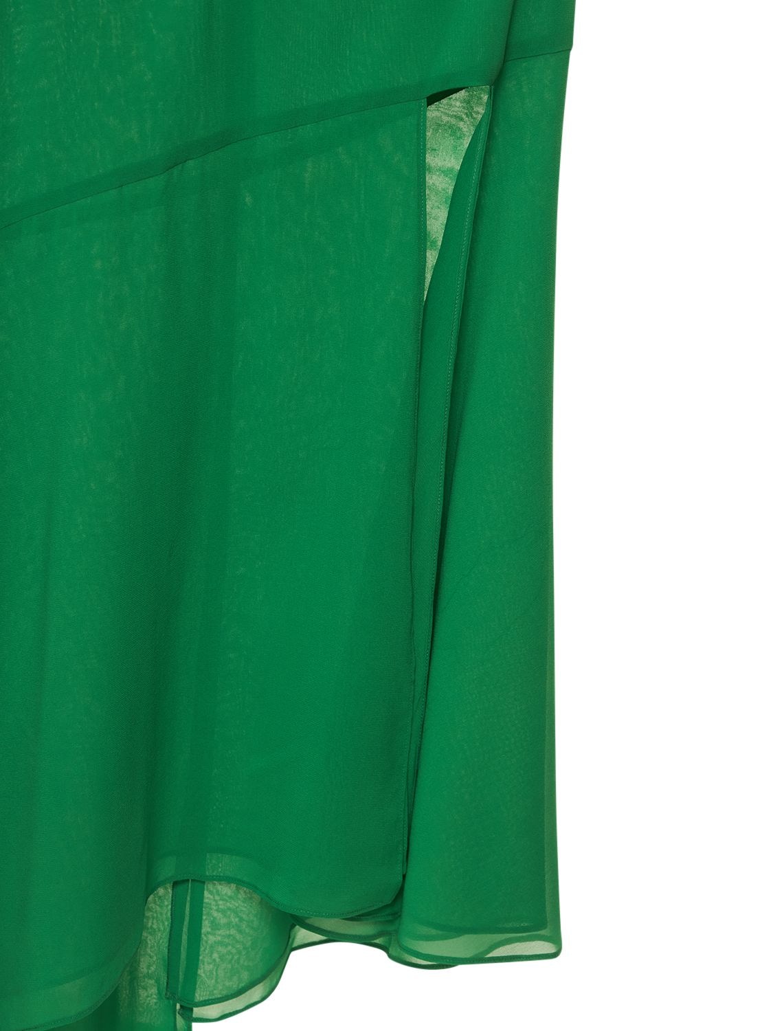 Shop The Andamane Layla Stretch Silk Georgette Midi Dress In Green