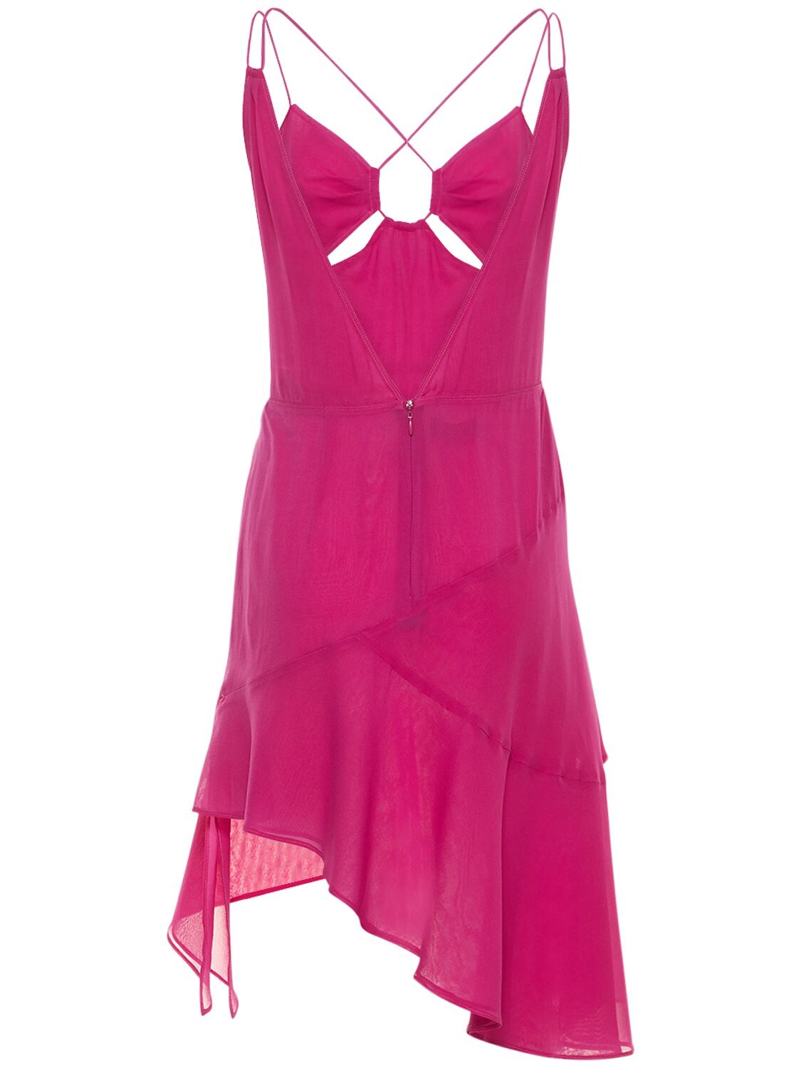 Shop The Andamane Layla Stretch Silk Georgette Mini Dress In Pink