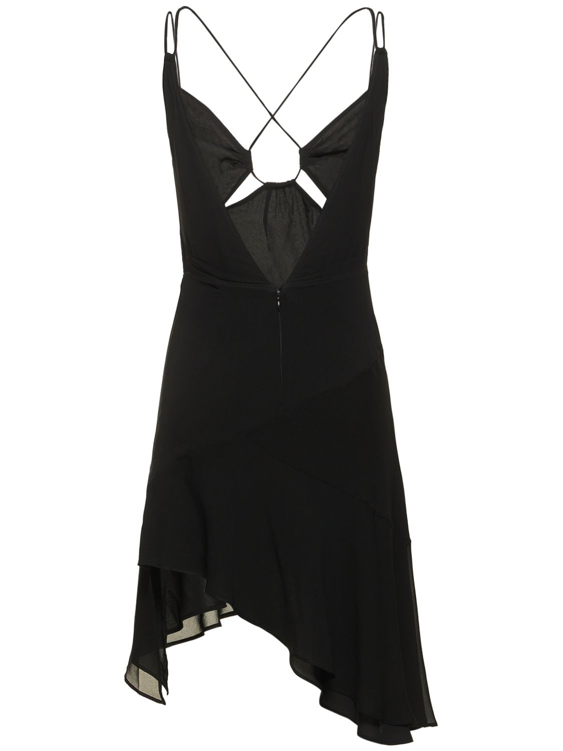 Shop The Andamane Layla Stretch Silk Georgette Mini Dress In Black