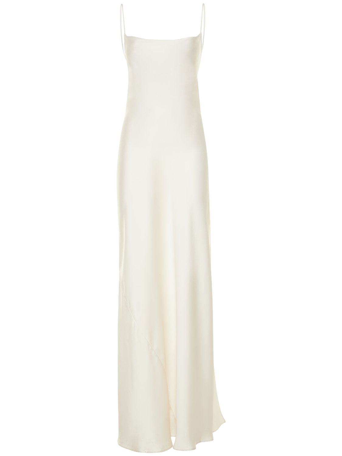 The Andamane Isabelle Satin Crepe Long Dress In White