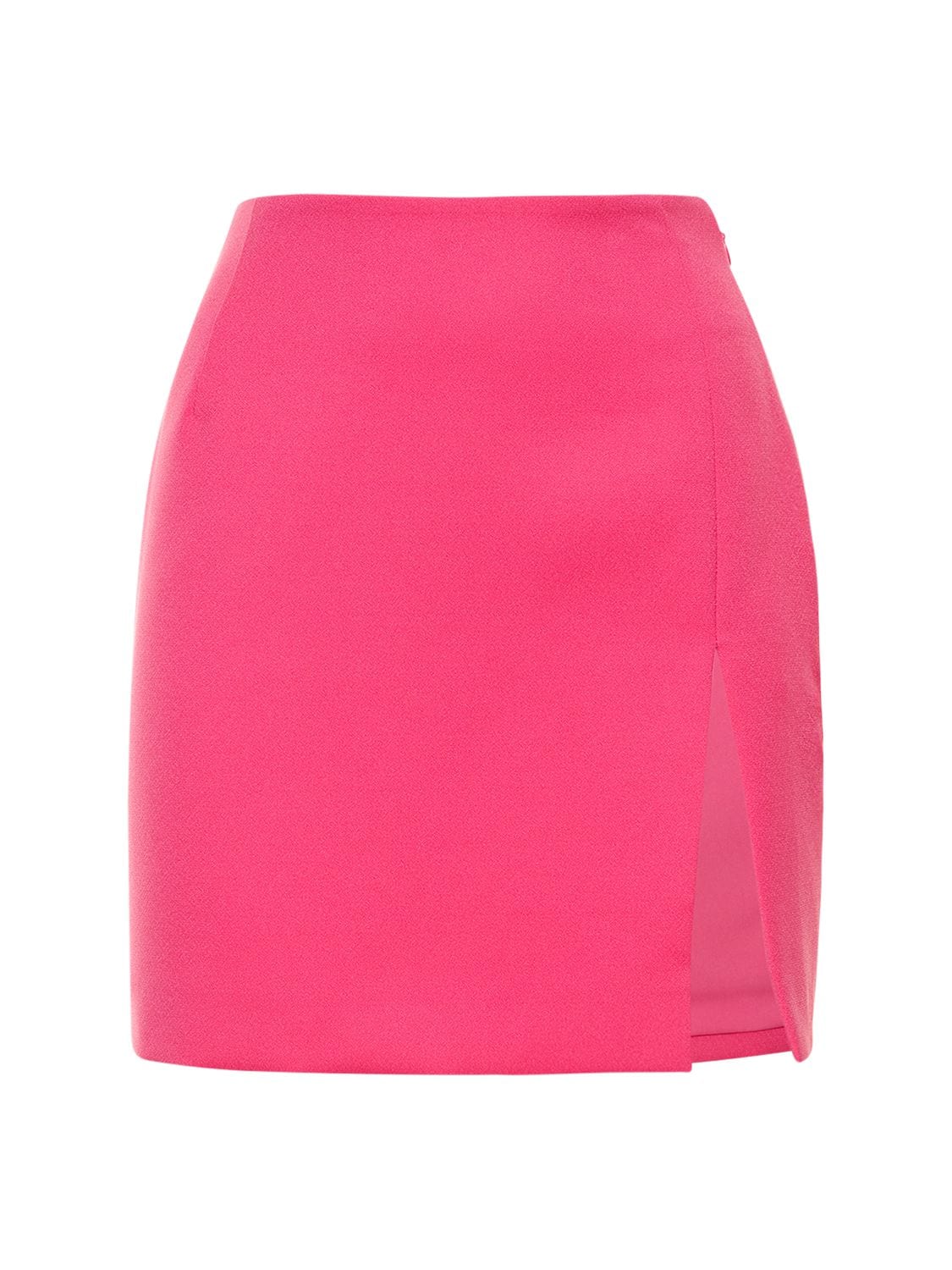 Image of Gioia Split Satin Crepe Mini Skirt