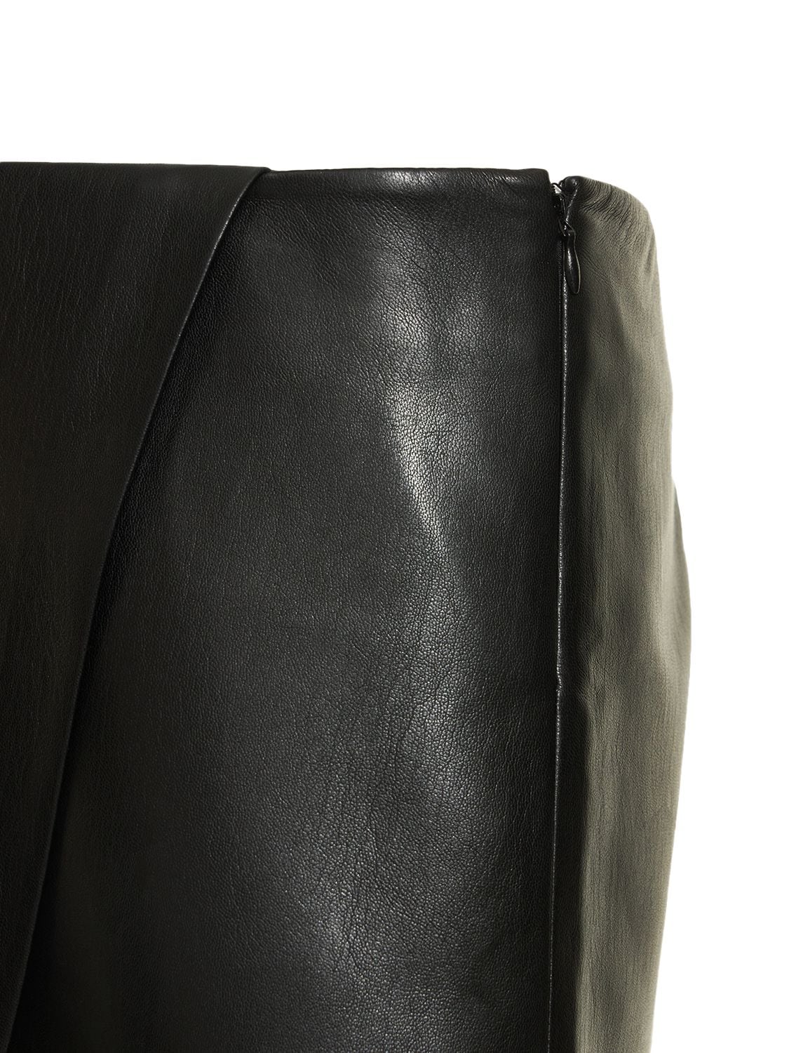Shop The Andamane Liza Low Rise Faux Leather Mini Skirt In Black