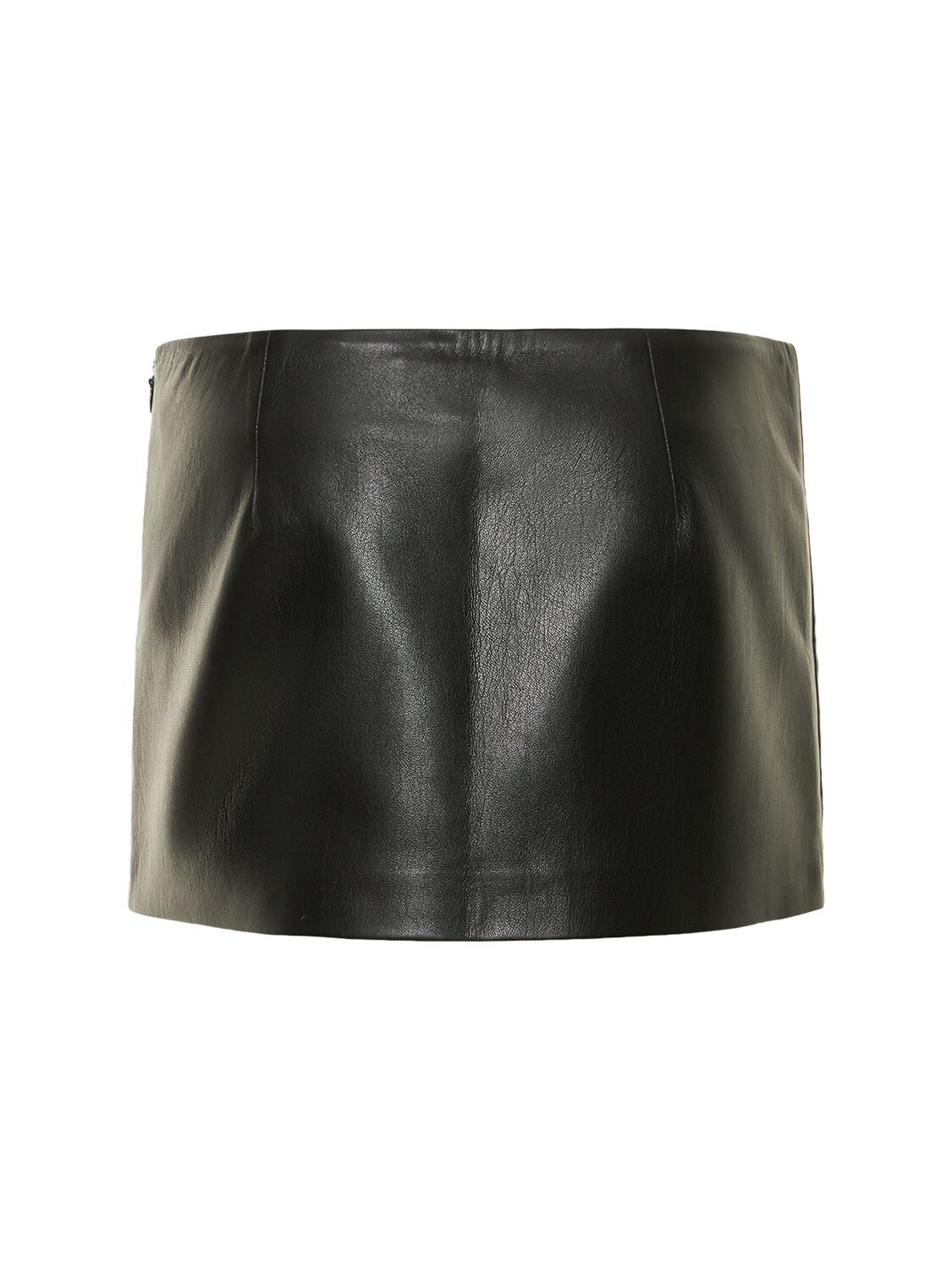 Shop The Andamane Liza Low Rise Faux Leather Mini Skirt In Black