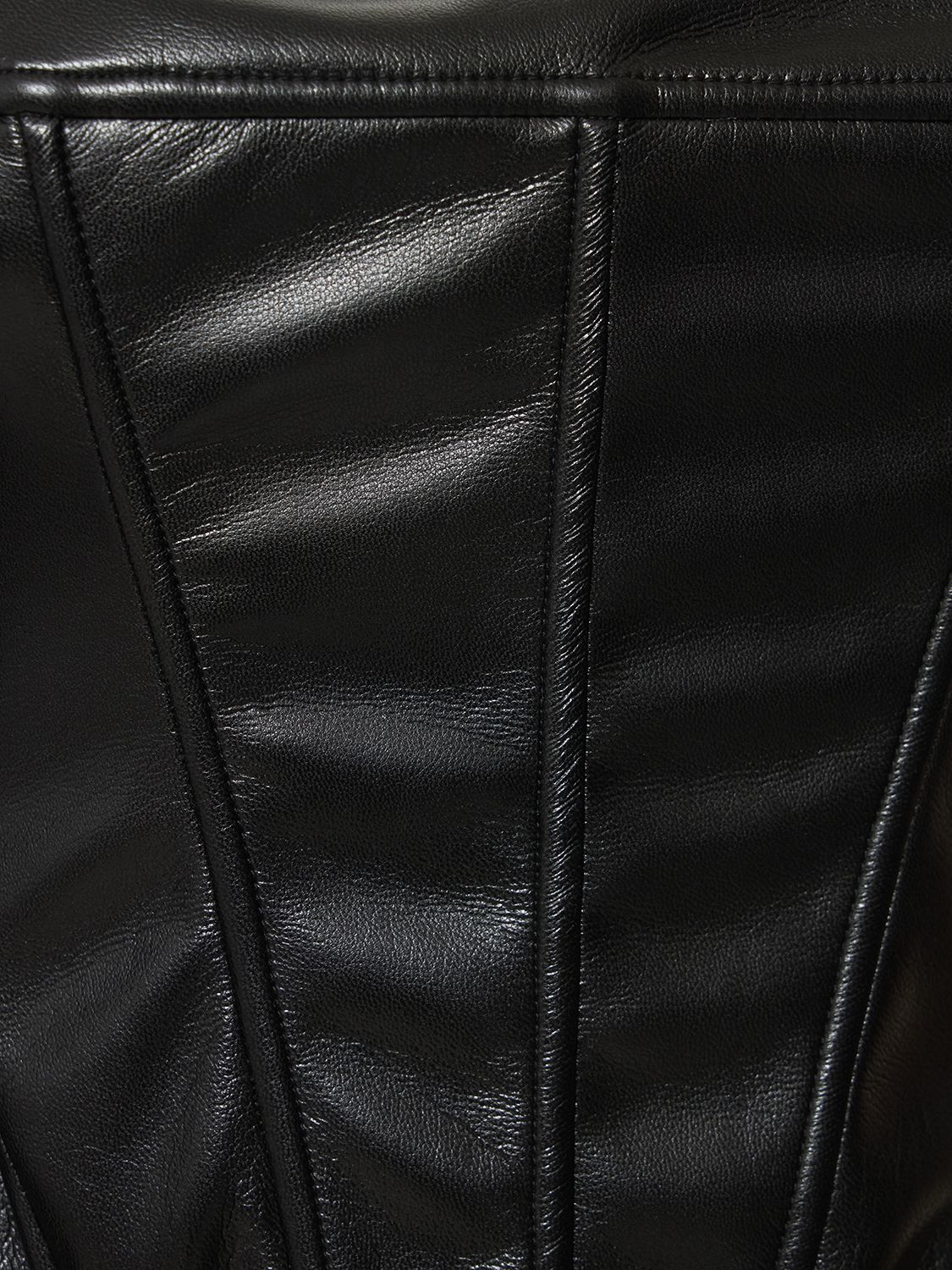 Shop The Andamane Larissa Faux Leather Corset Top In Black