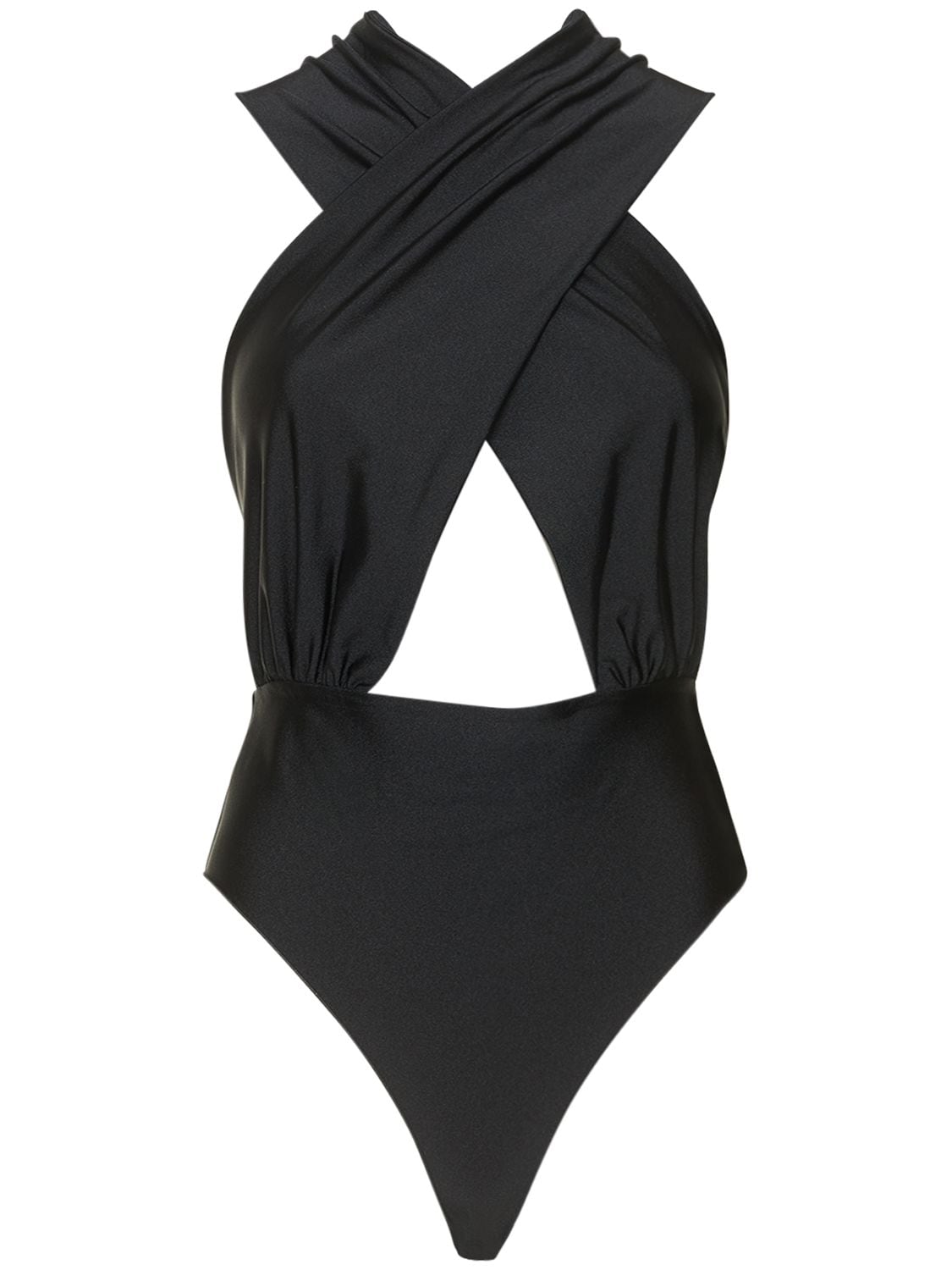 Shop The Andamane Hola Stretch Lycra Halterneck Bodysuit In Black