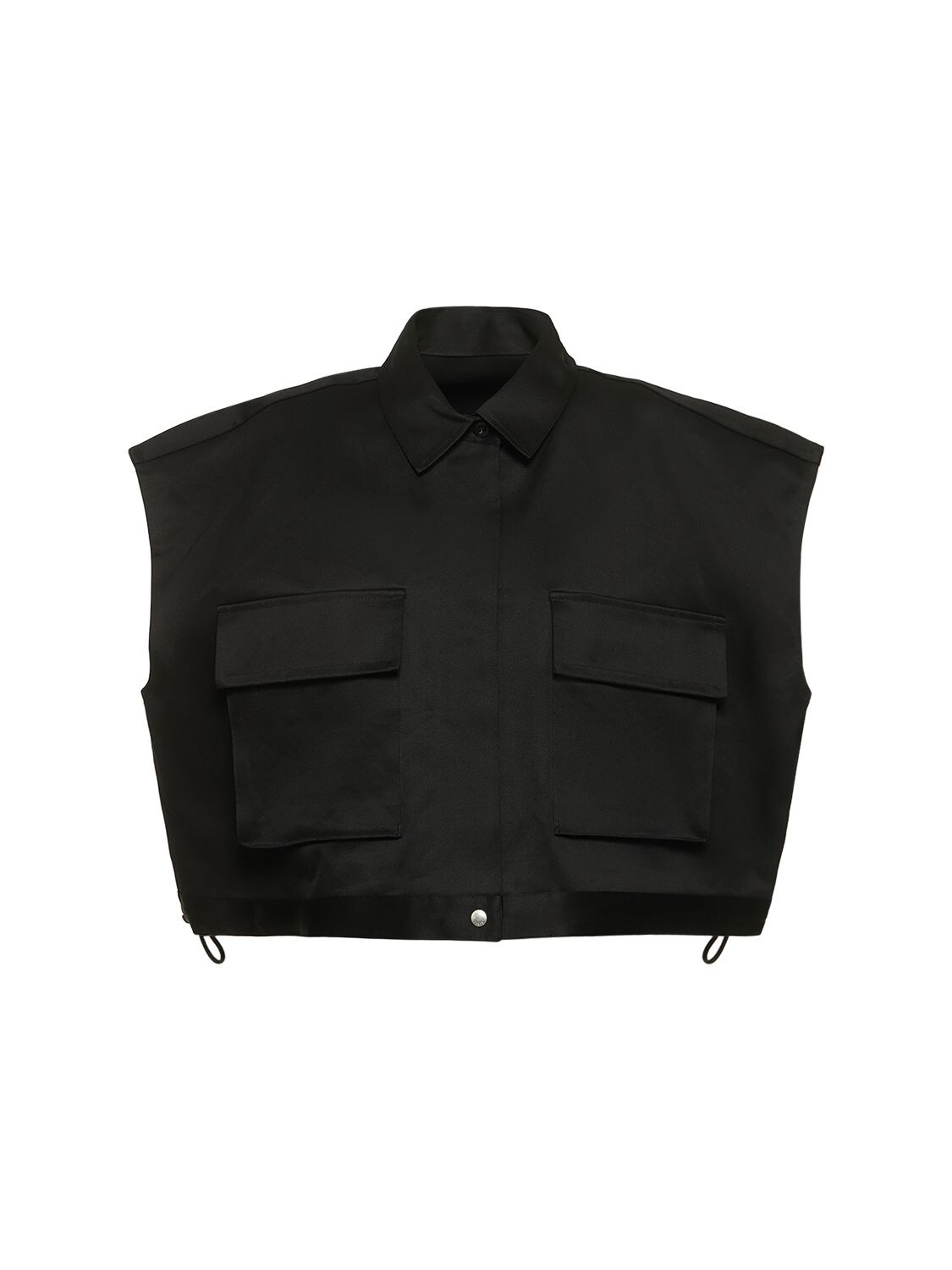 Cropped Cotton Gabardine Shirt Jacket