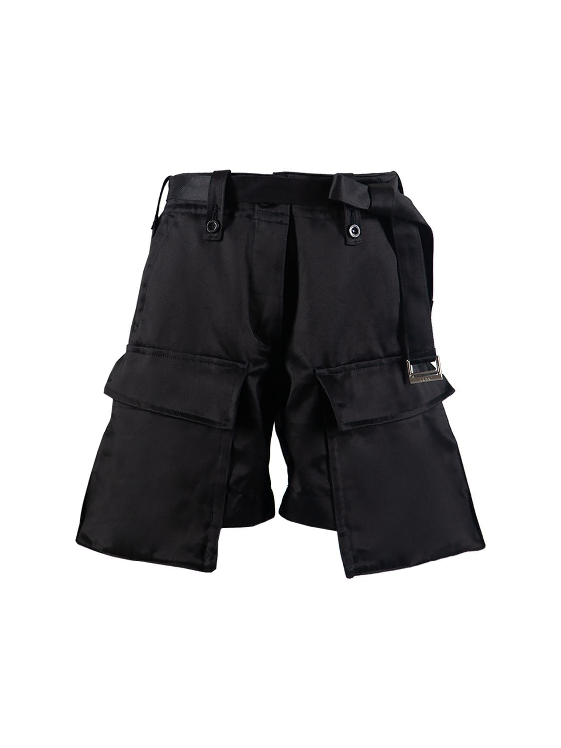 Sacai Cotton Gabardine Mini Shorts In Black | ModeSens