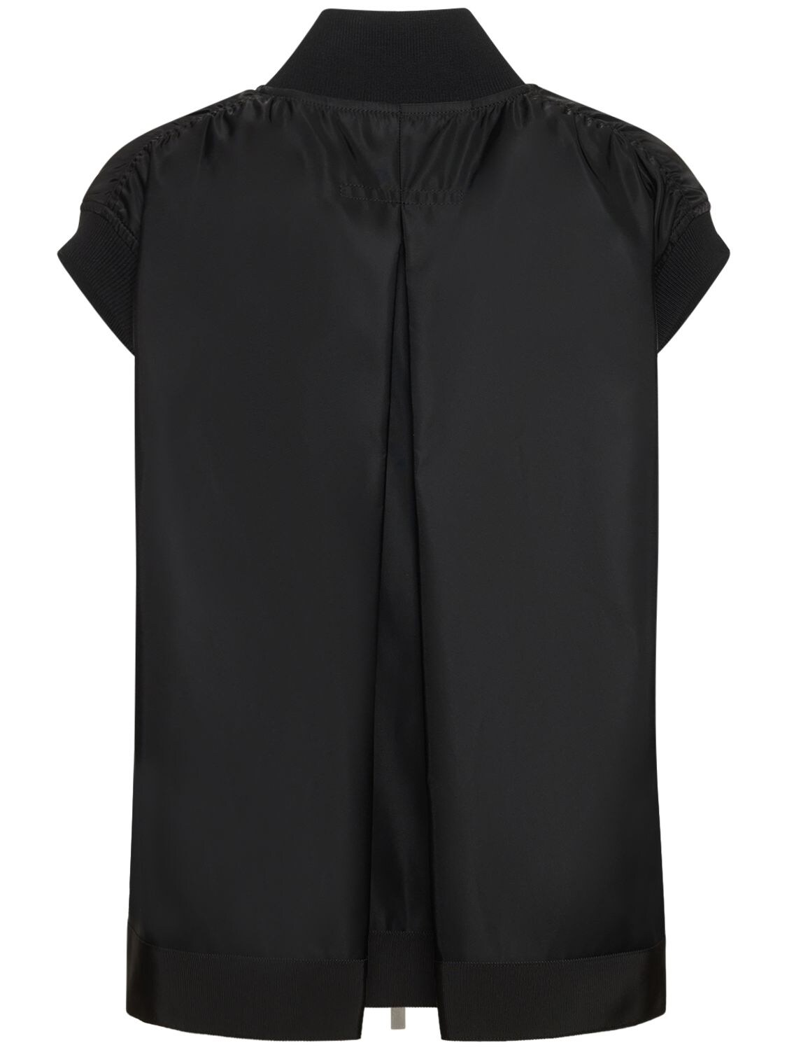 Shop Sacai Sleeveless Nylon Zip-up Jacket In Black