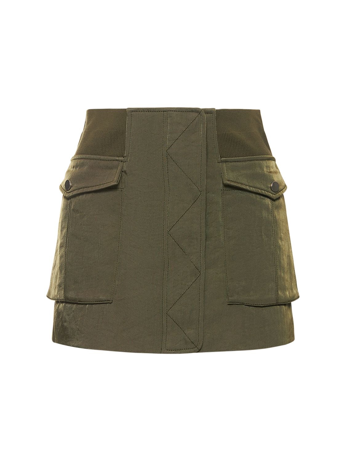 Nylon Twill Cargo Bomber Mini Skirt – WOMEN > CLOTHING > SKIRTS