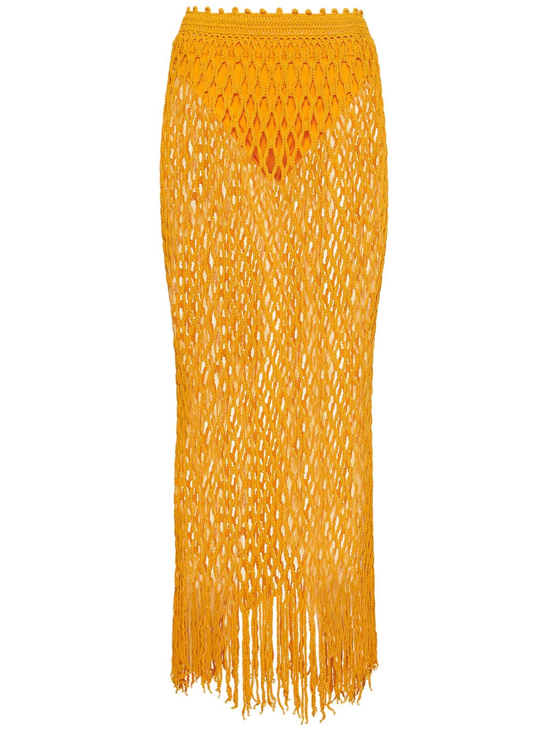 DION LEE Net Crochet Midi Skirt
