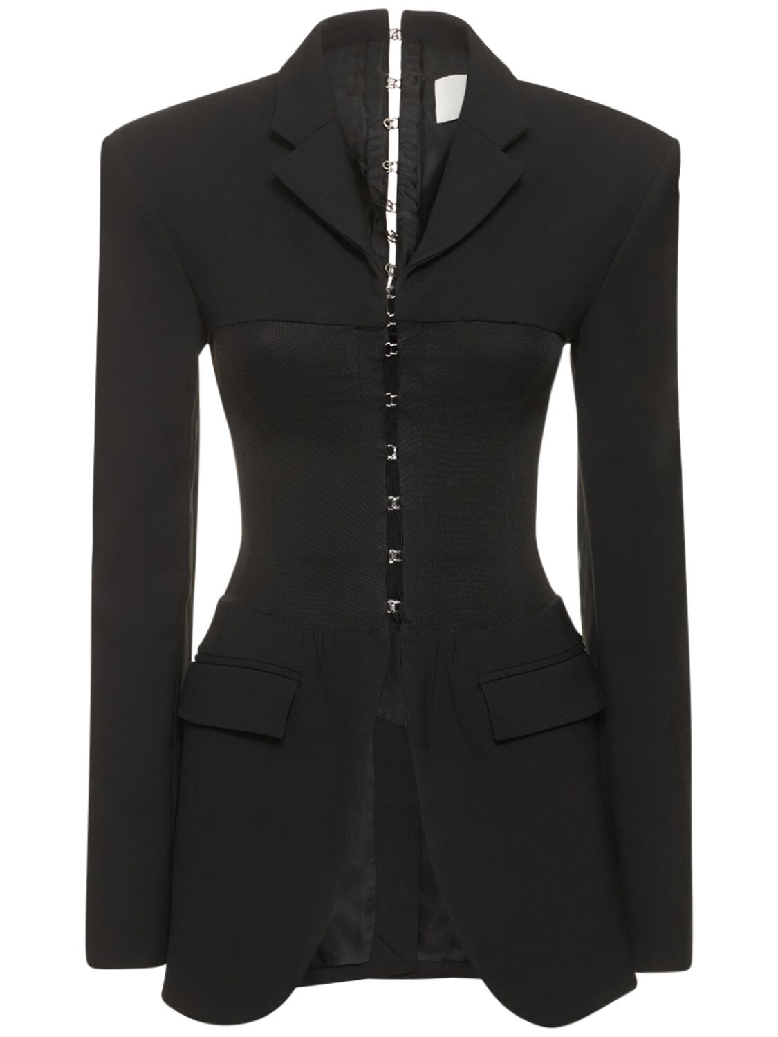 Compact Wool Blend Corset Jacket – WOMEN > CLOTHING > JACKETS