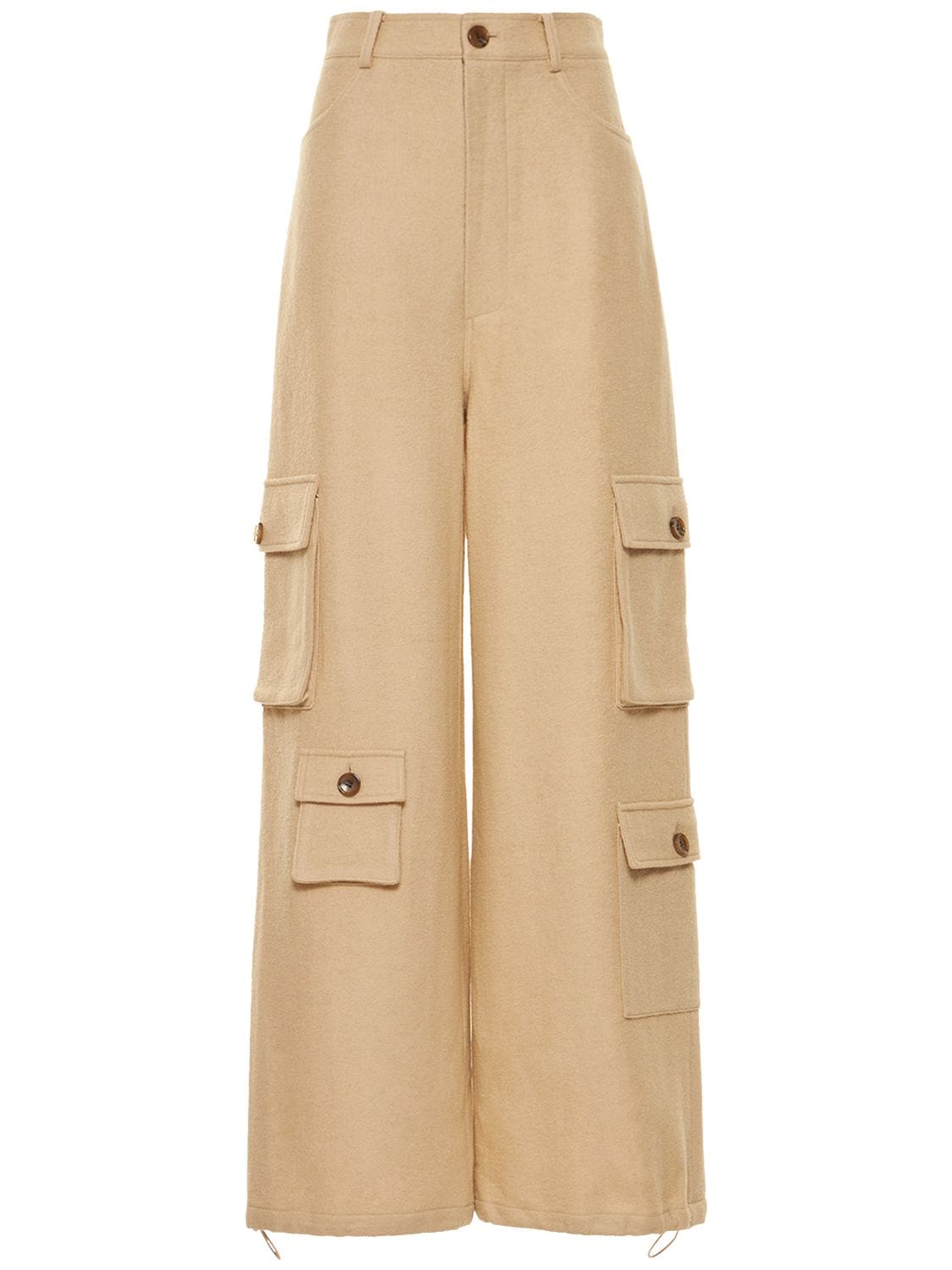 THE FRANKIE SHOP HAILEY BOILED WOOL CARGO PANTS