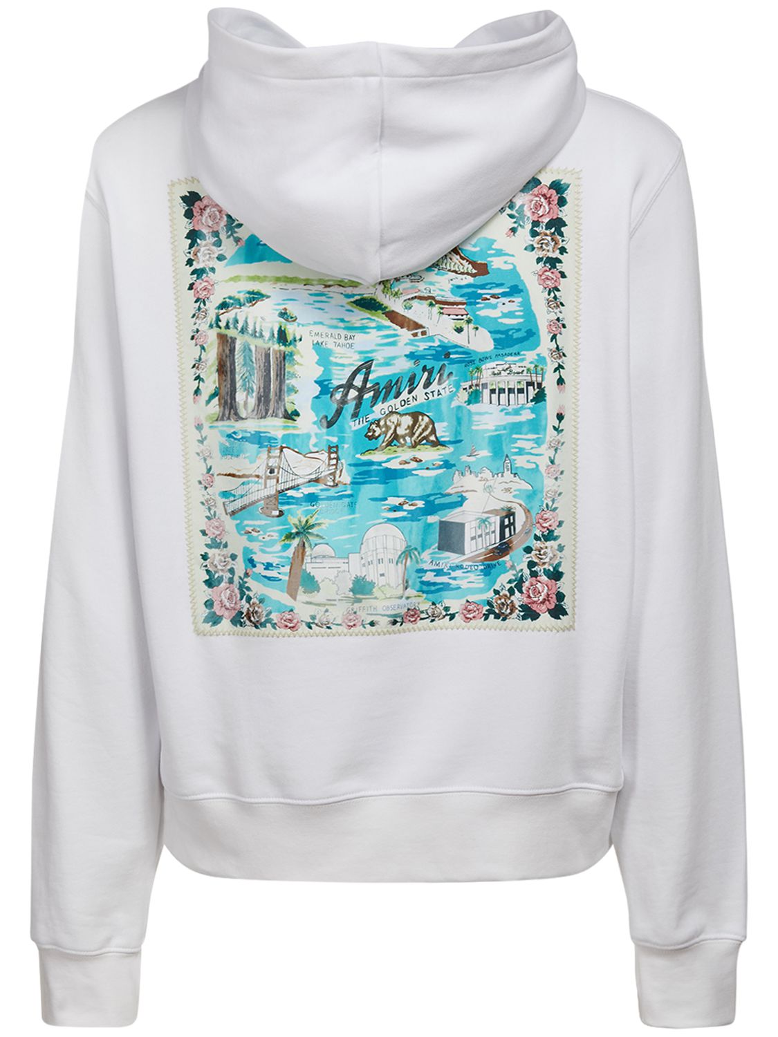 Amiri California Hawaiian Hooded Sweatshirt In White