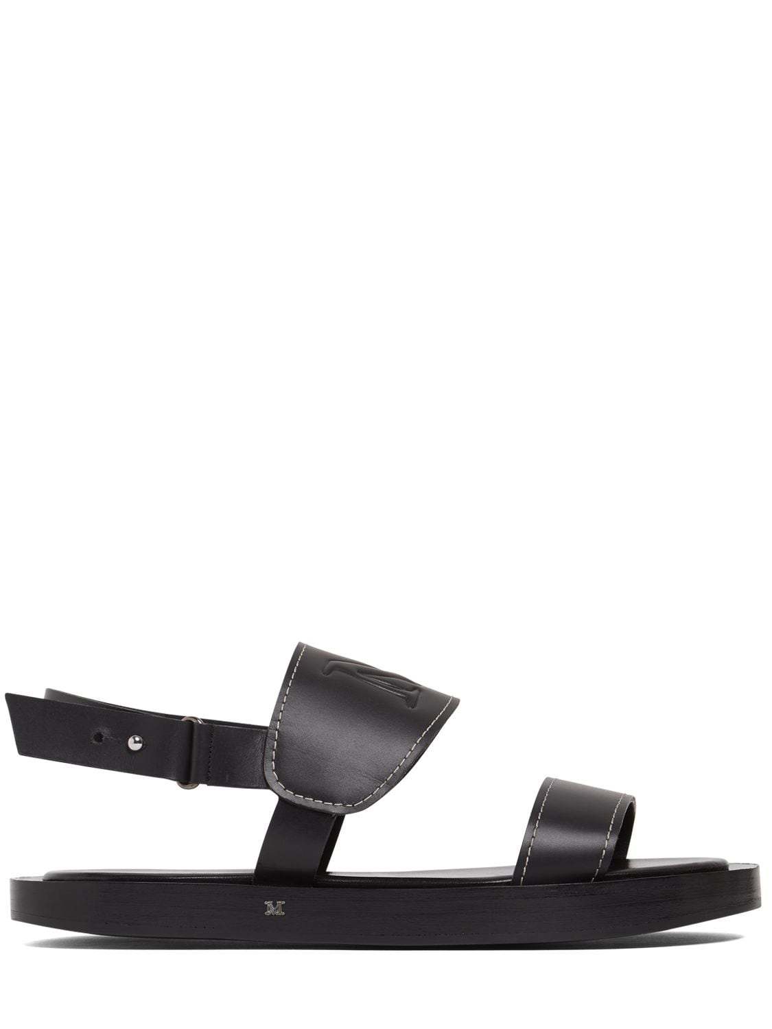 Max Mara 10mm Diana Leather Flat Sandals In Black | ModeSens