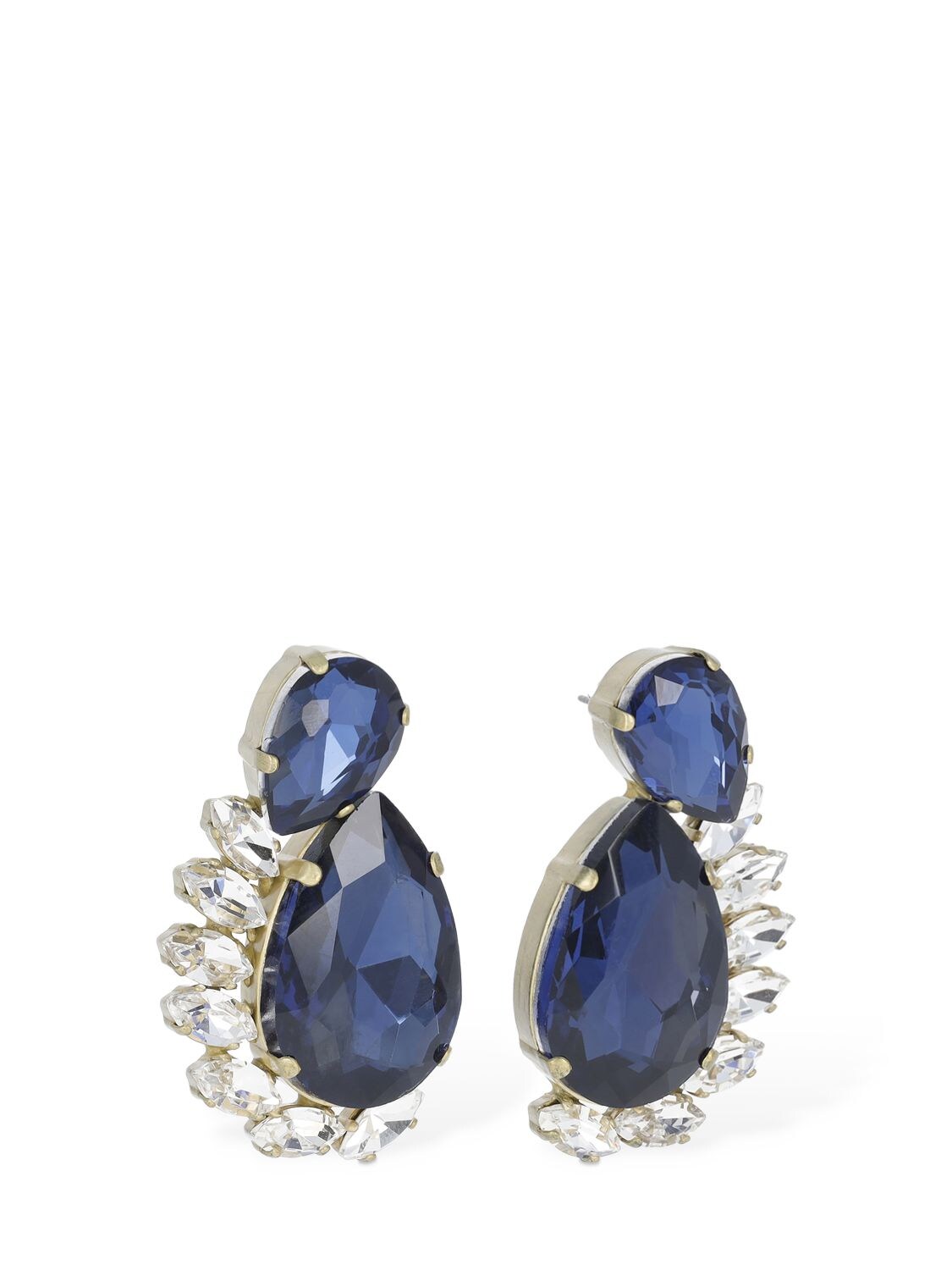 Shop Yun Yun Sun Lvr Exclusive Elena Crystal Earrings In Clear,blue