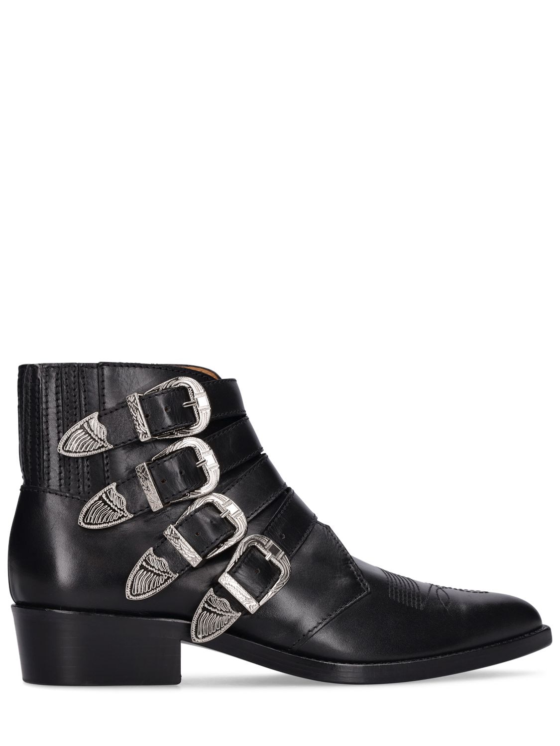 TOGA VIRILIS LEATHER BOOTS W/ SILVER BUCKLES