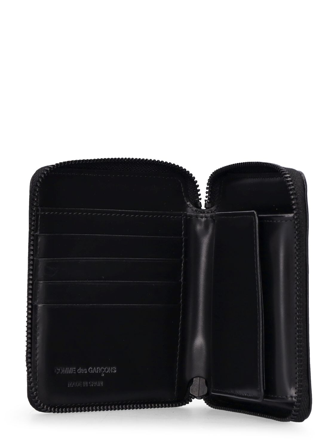 Shop Comme Des Garçons Leather Zip Wallet In Black