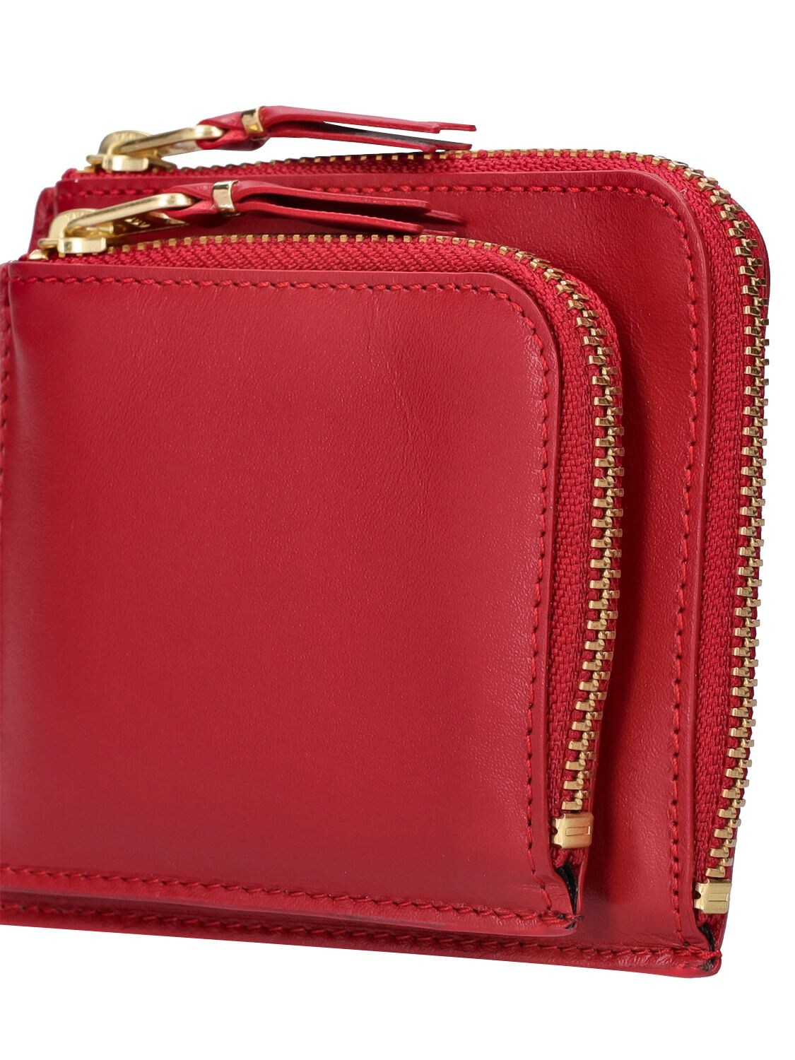 Shop Comme Des Garçons Outside Pocket Zip Wallet In Red
