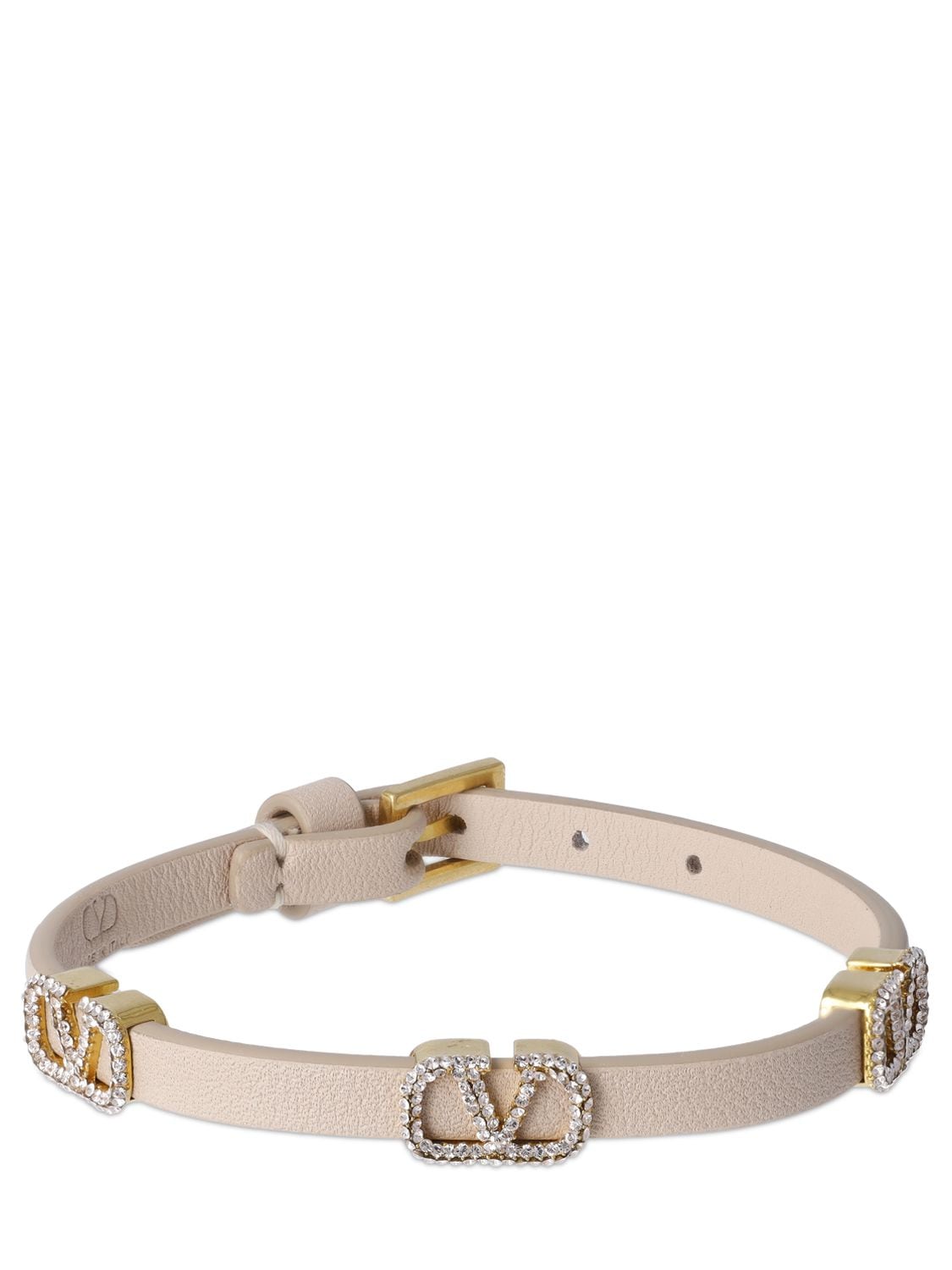 Multi Crystal V Logo Leather Bracelet – WOMEN > JEWELRY & WATCHES > BRACELETS
