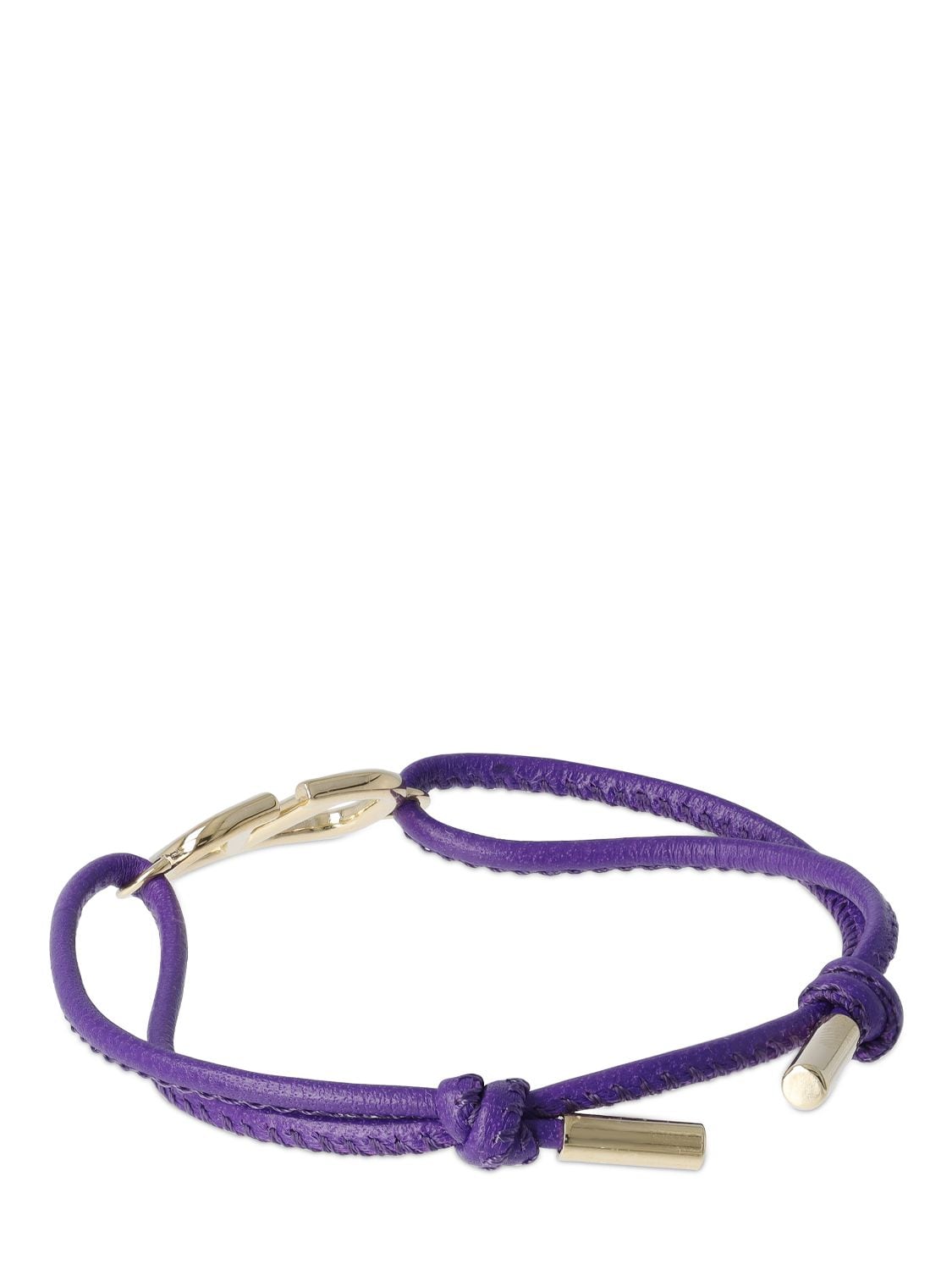Shop Valentino V Logo Leather Sliding Bracelet In Electric Violet