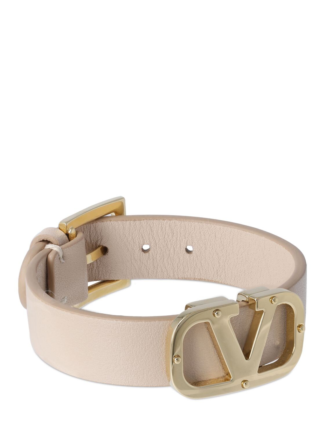 Big v logo leather belt bracelet - Valentino Garavani - Women