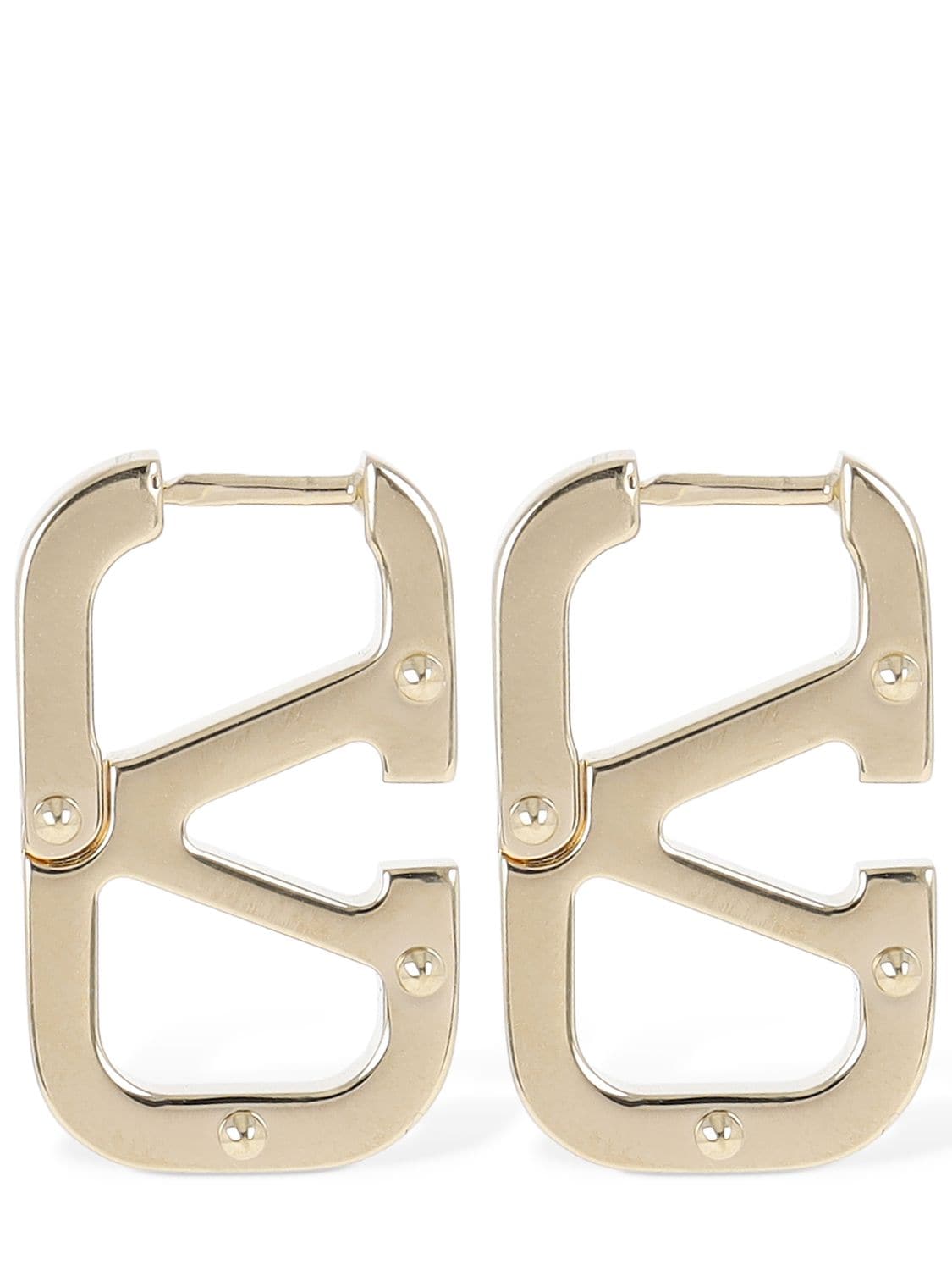 Valentino Garavani V Logo Type Earrings In Gold