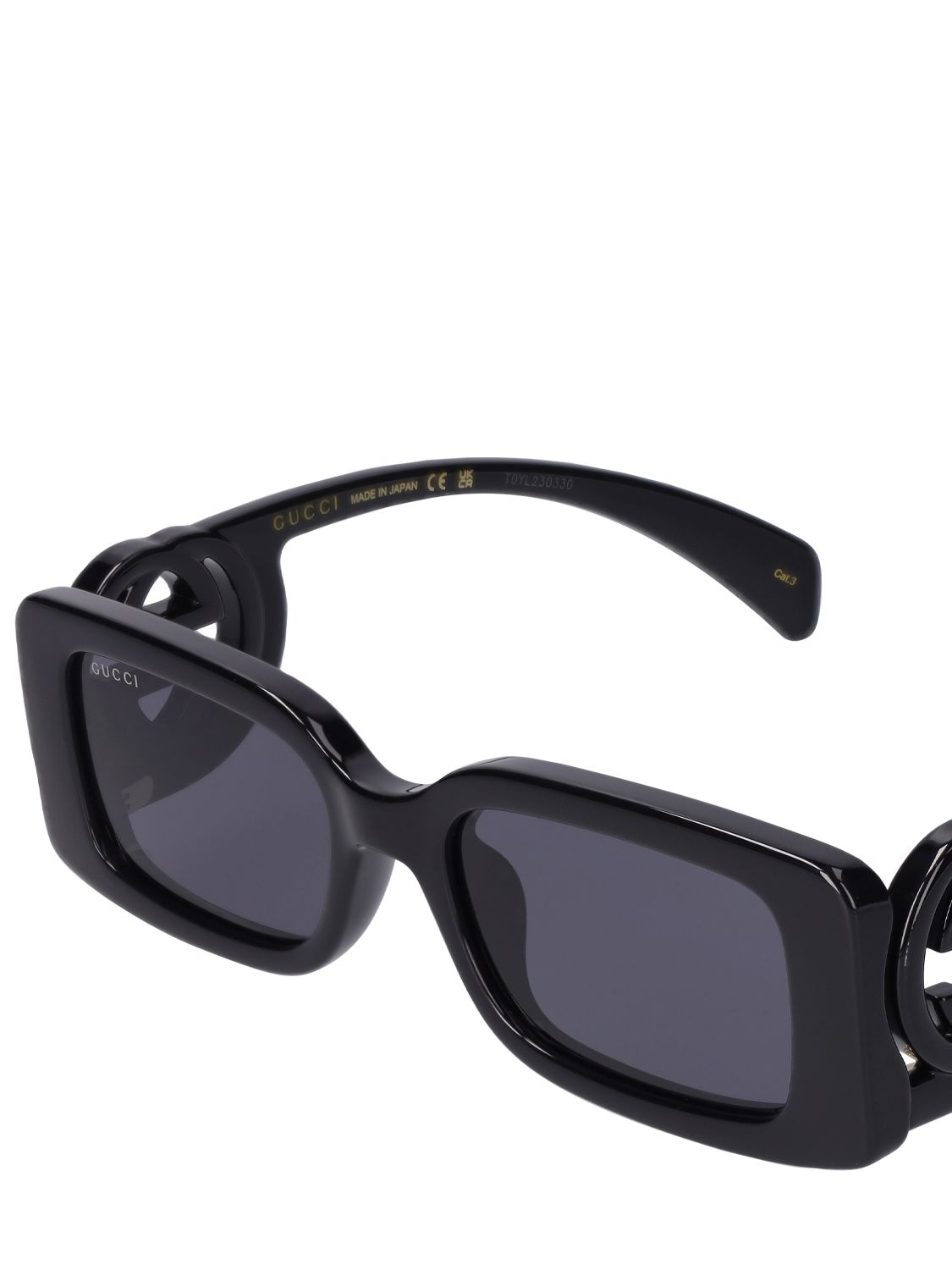 Shop Gucci Gg1325s Squared Acetate Sunglasses In Black
