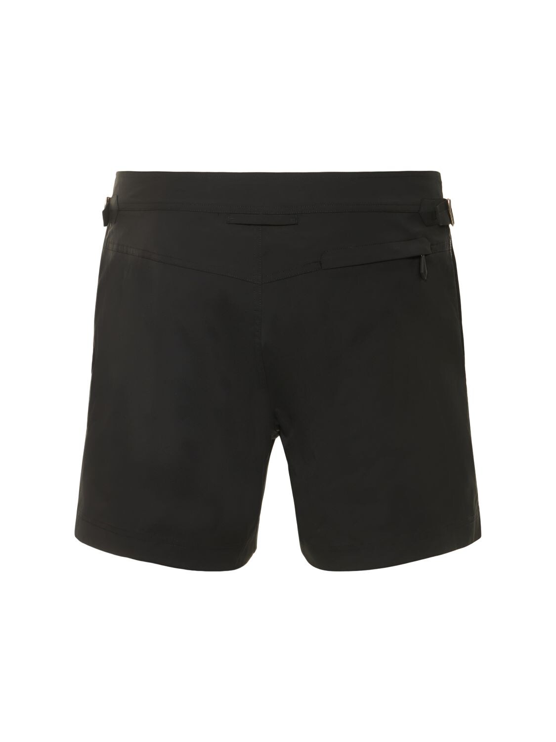 Shop Tom Ford Compact Poplin Swim Shorts In Black