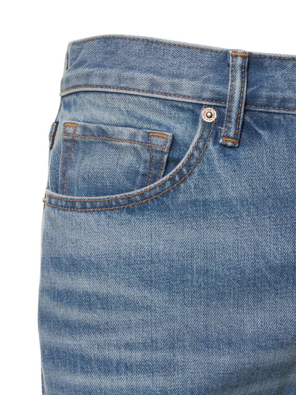 Shop Tom Ford Light Indigo Rinse Slim Fit Jeans In Blue