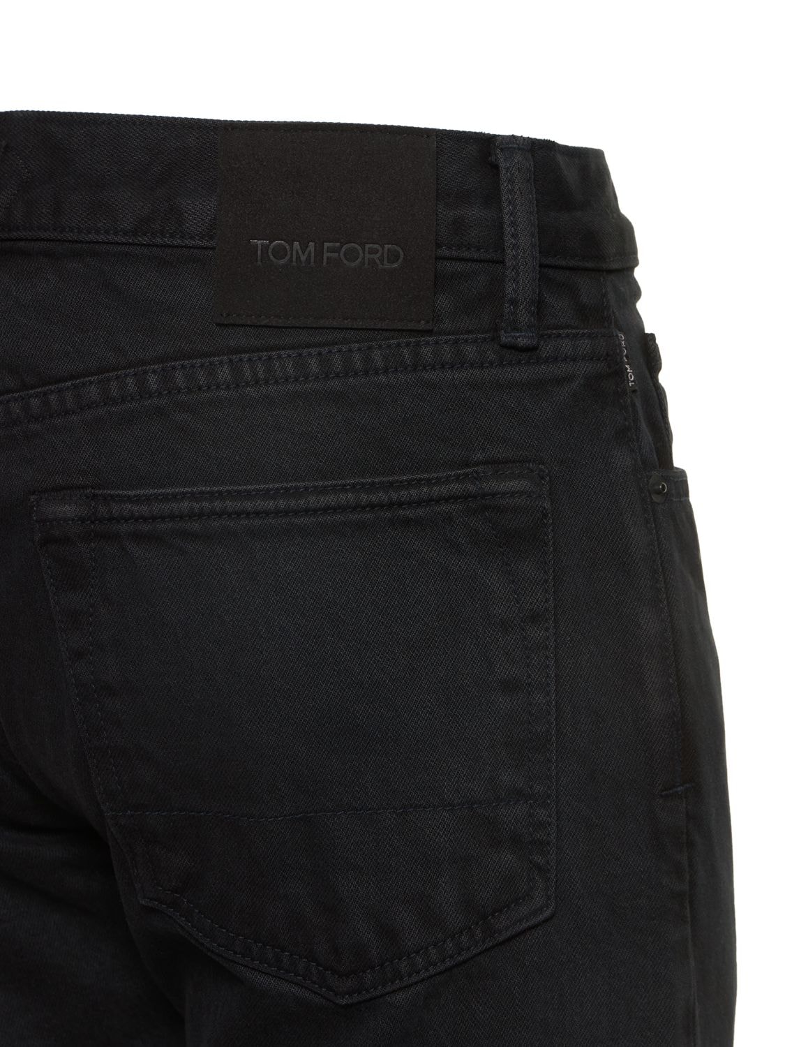 Shop Tom Ford Light Indigo Rinse Slim Fit Jeans In Black