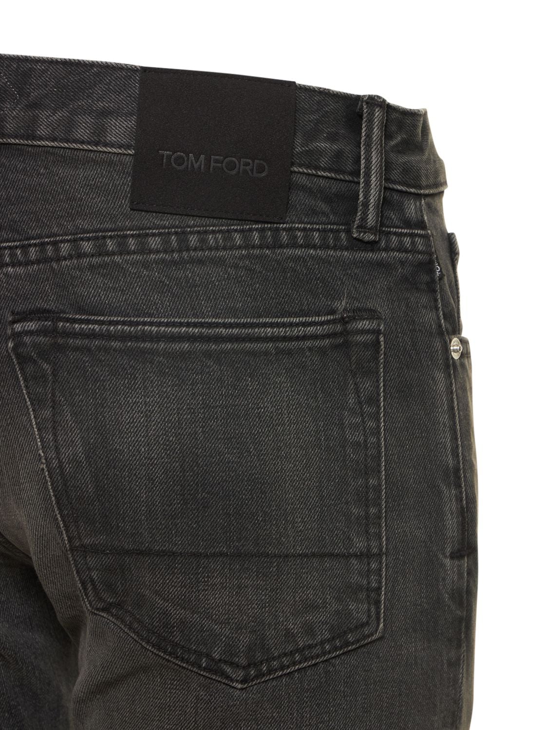 Shop Tom Ford Aged Black Wash Slim Fit Jeans