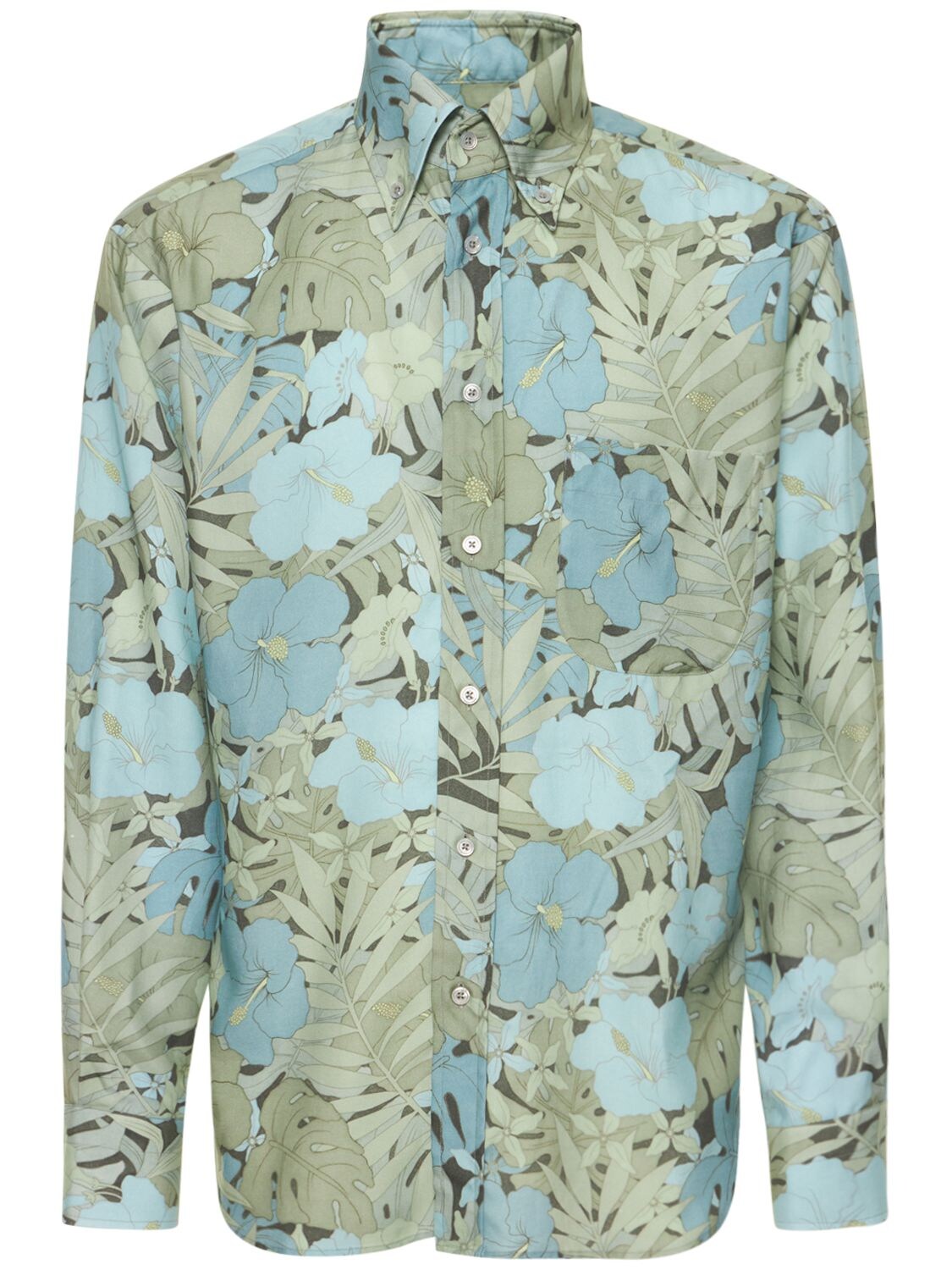 TOM FORD DUSTY HIBISCUS FLUID FIT LEISURE SHIRT