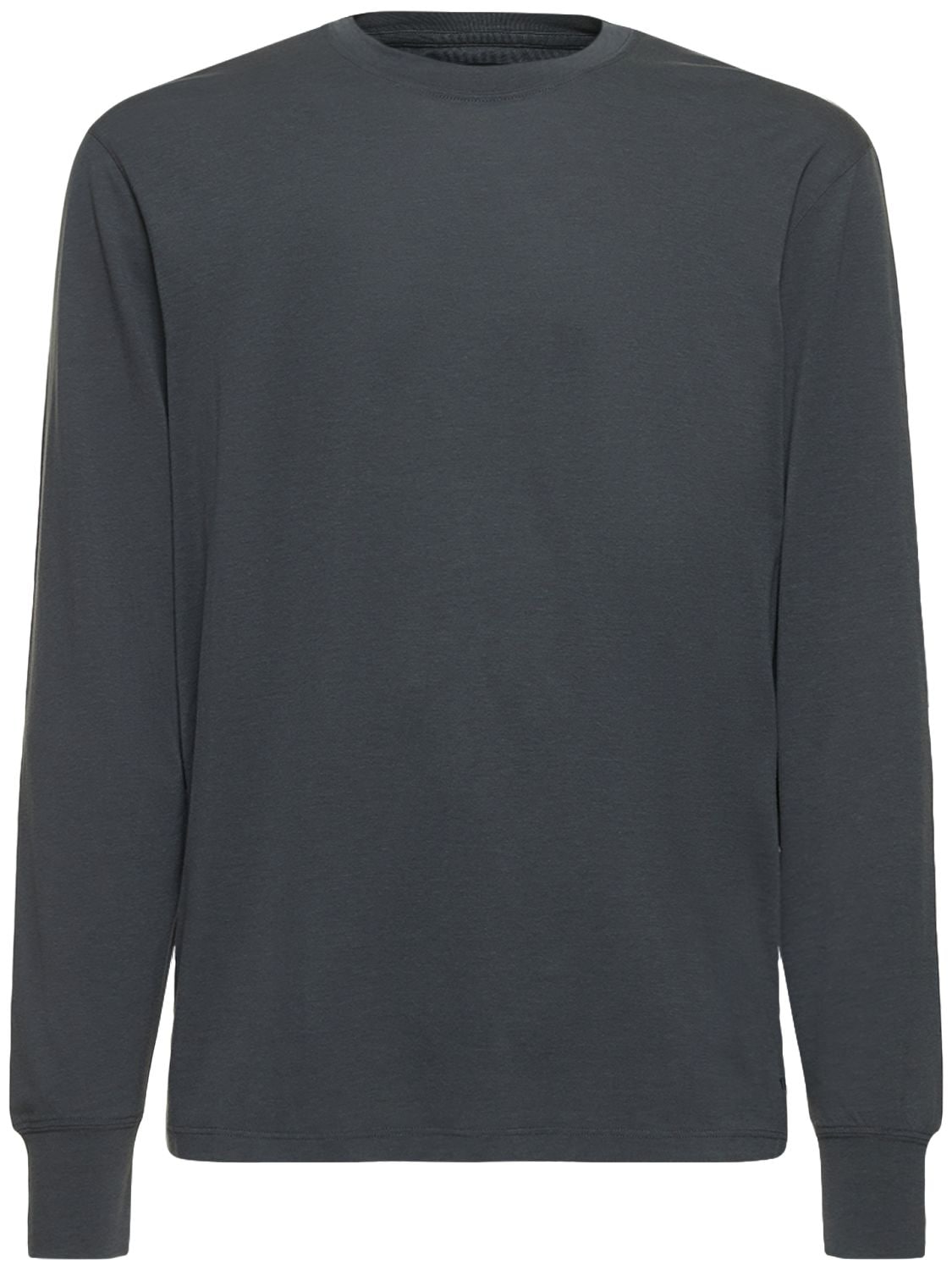 Tom Ford Lyocell & Cotton L/s Crewneck T-shirt In Grey