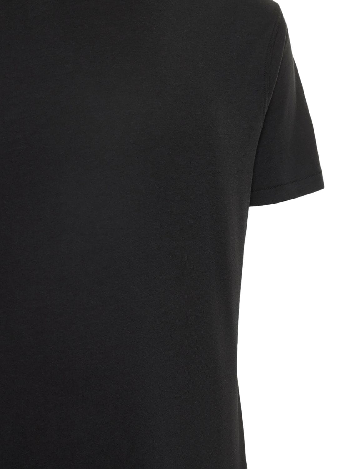 Shop Tom Ford Lyocell & Cotton S/s Crewneck T-shirt In Black
