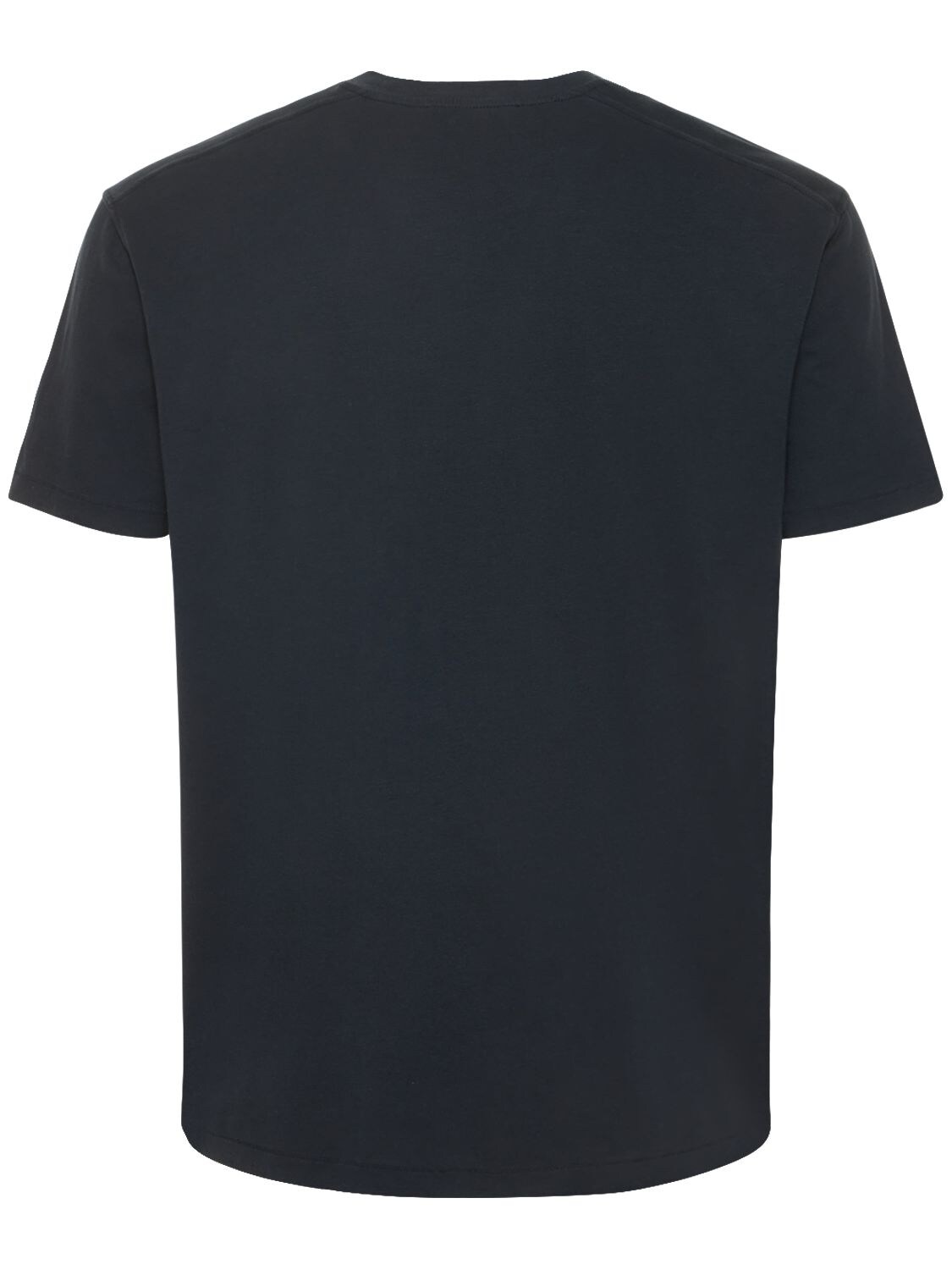 Shop Tom Ford Lyocell & Cotton S/s Crewneck T-shirt In Navy