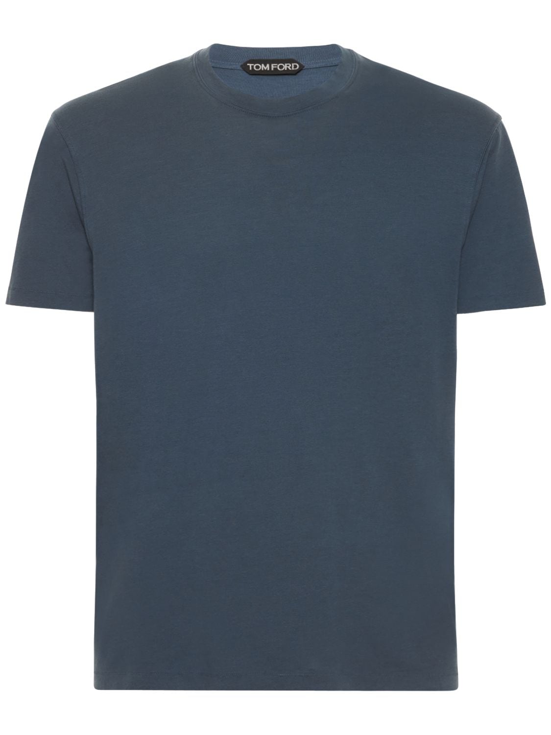 Tom Ford Lyocell & Cotton S/s Crewneck T-shirt In Blue