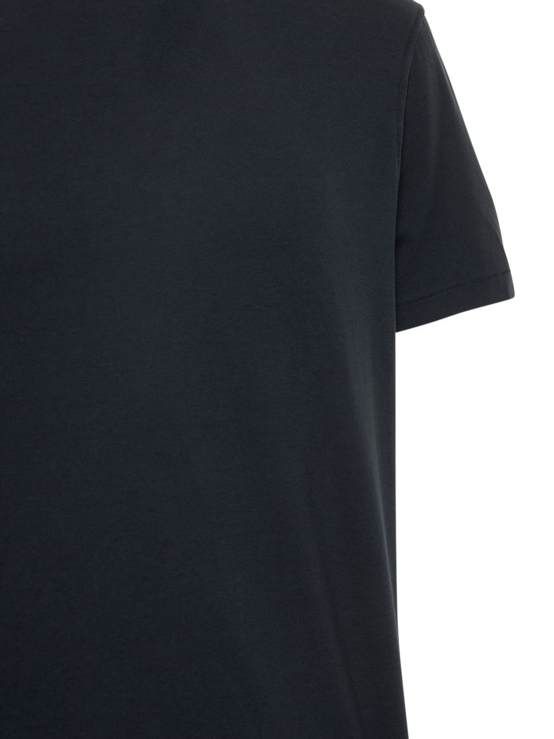 Shop Tom Ford Lyocell & Cotton S/s Crewneck T-shirt In Navy