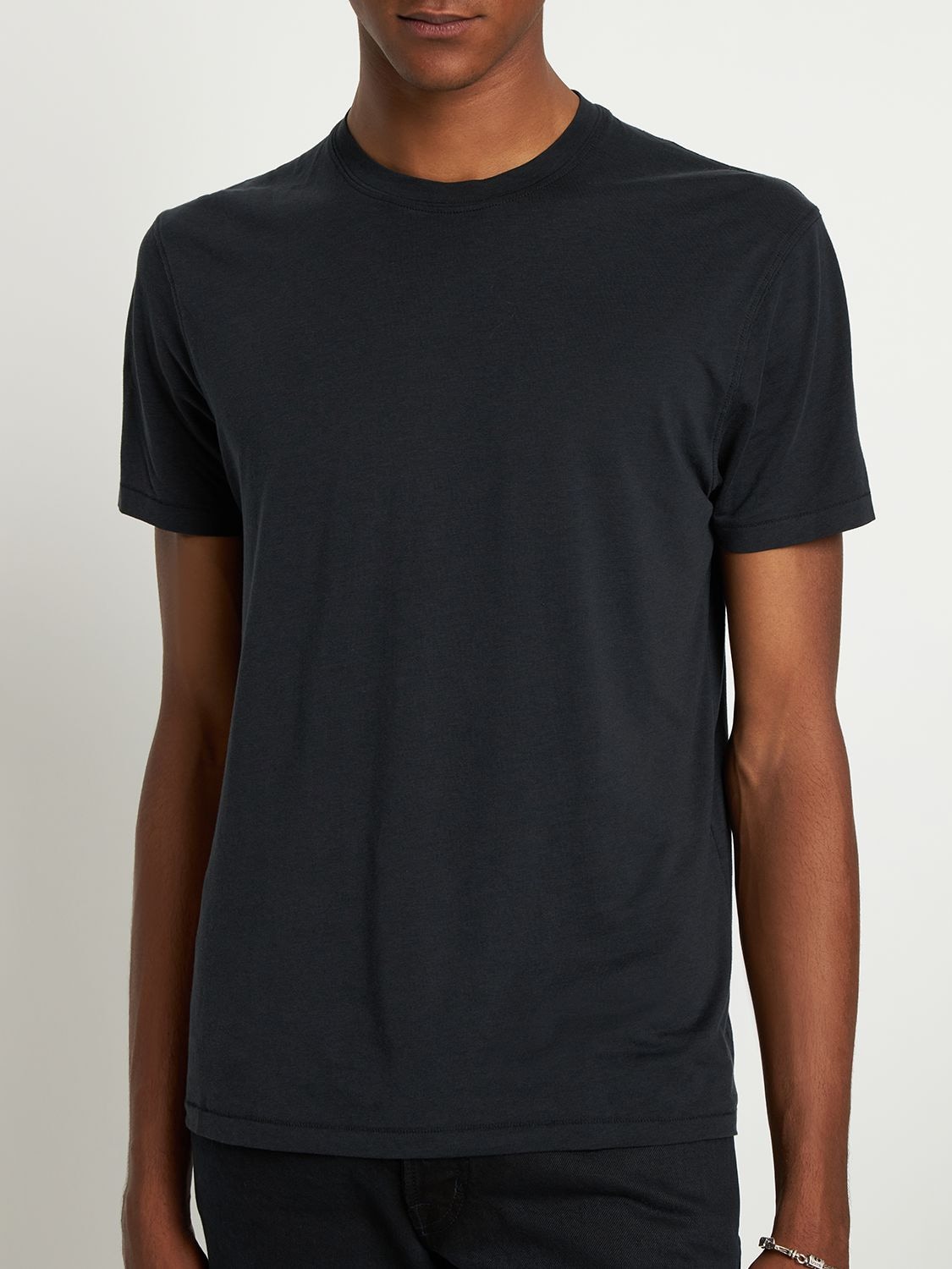 Shop Tom Ford Lyocell & Cotton S/s Crewneck T-shirt In Black