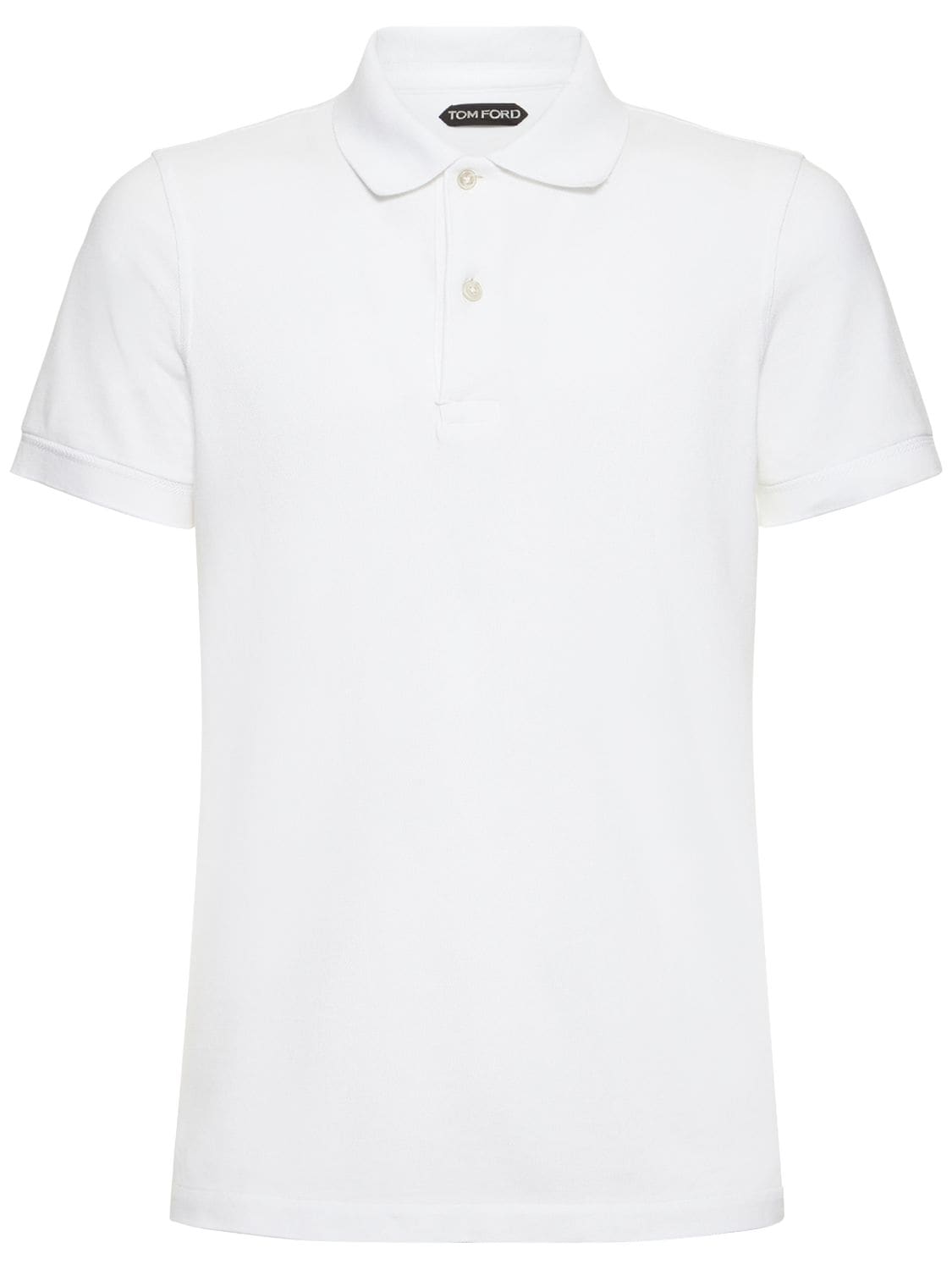 Tom Ford Tennis S/s Piquet Polo In White