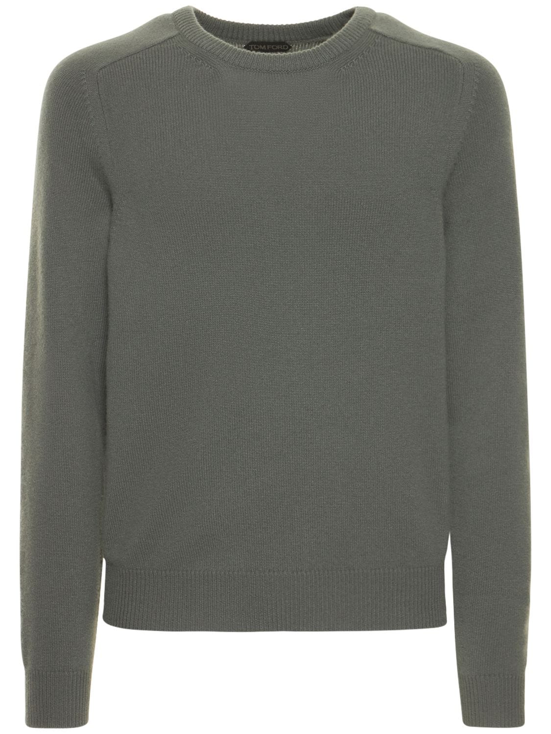 Tom Ford Cashmere L/s Crewneck Sweater In Grey