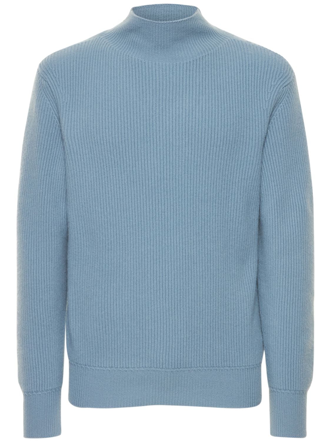 Cashmere Rib Mock Neck Sweater – MEN > CLOTHING > KNITWEAR