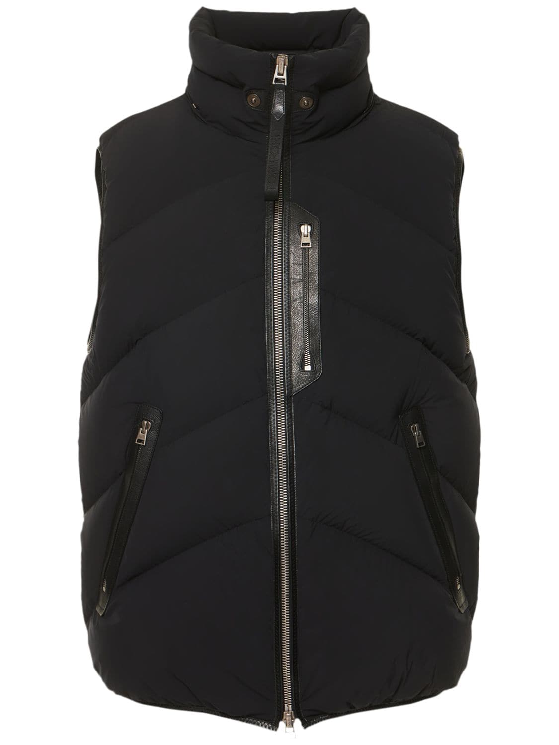 Shop Tom Ford Bi-stretch Nylon Down Vest In Black