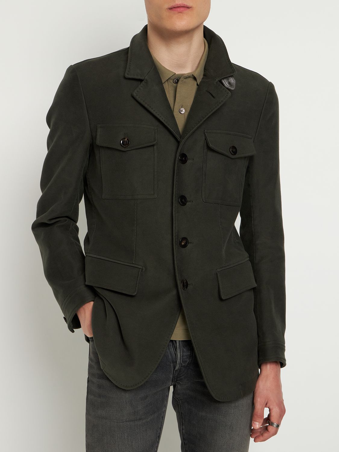 Tom Ford Moleskin Military Jacket In Brown | ModeSens