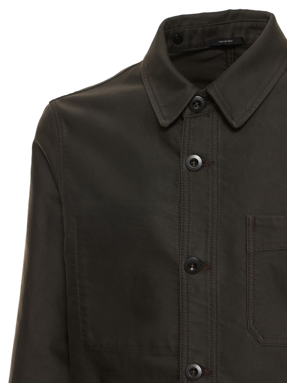 Shop Tom Ford Cotton Satin Chore Jacket In Brown