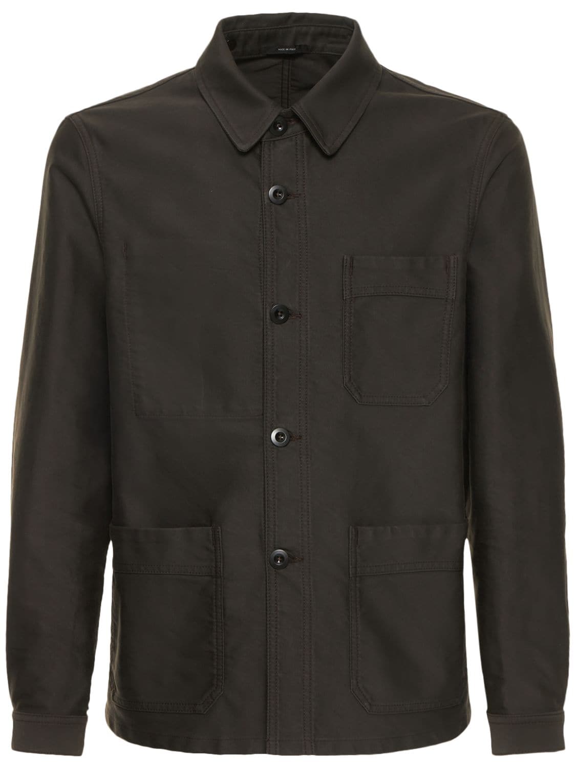 Tom Ford Cotton Satin Chore Jacket In Brown